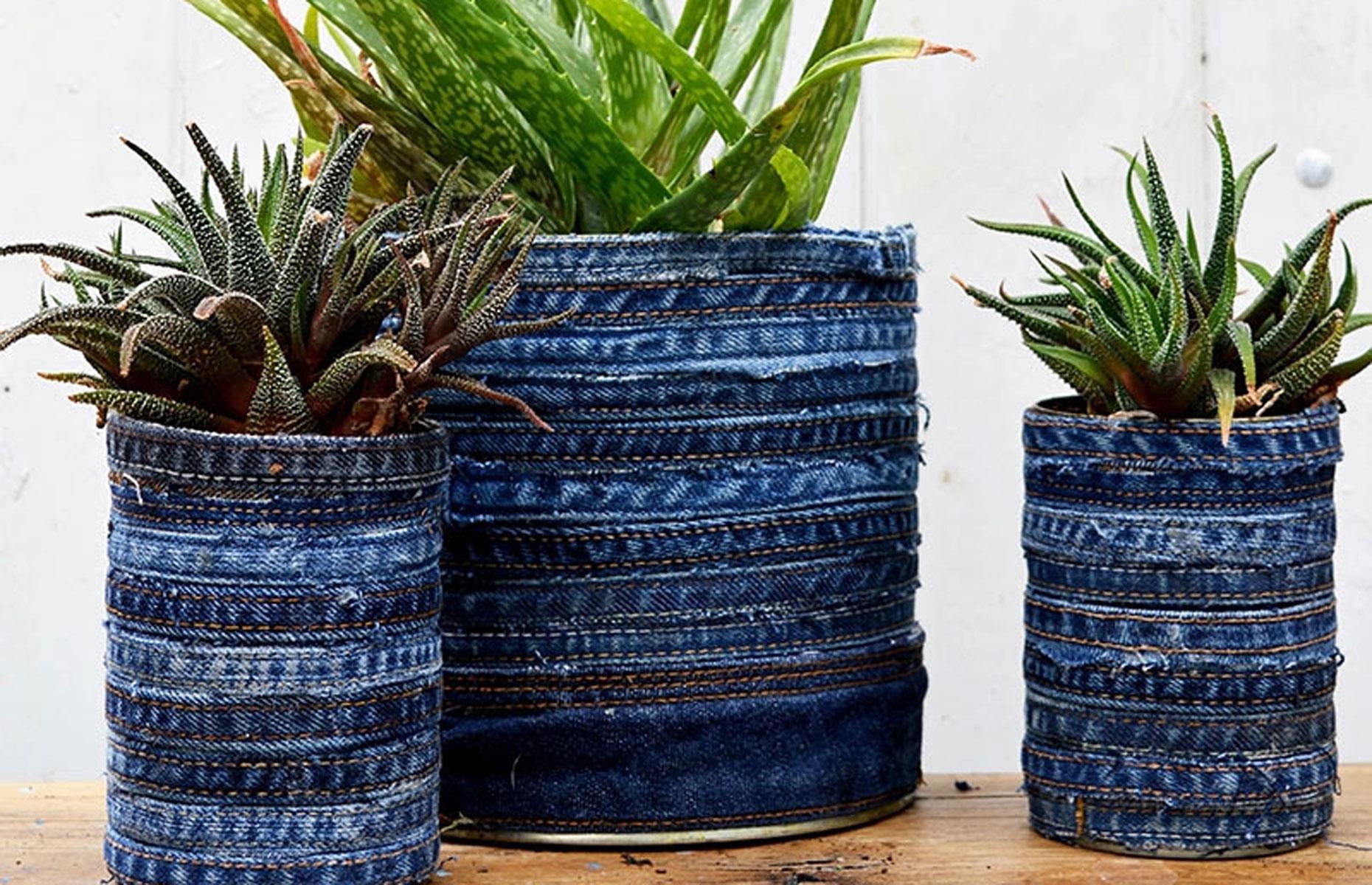 Denim planters