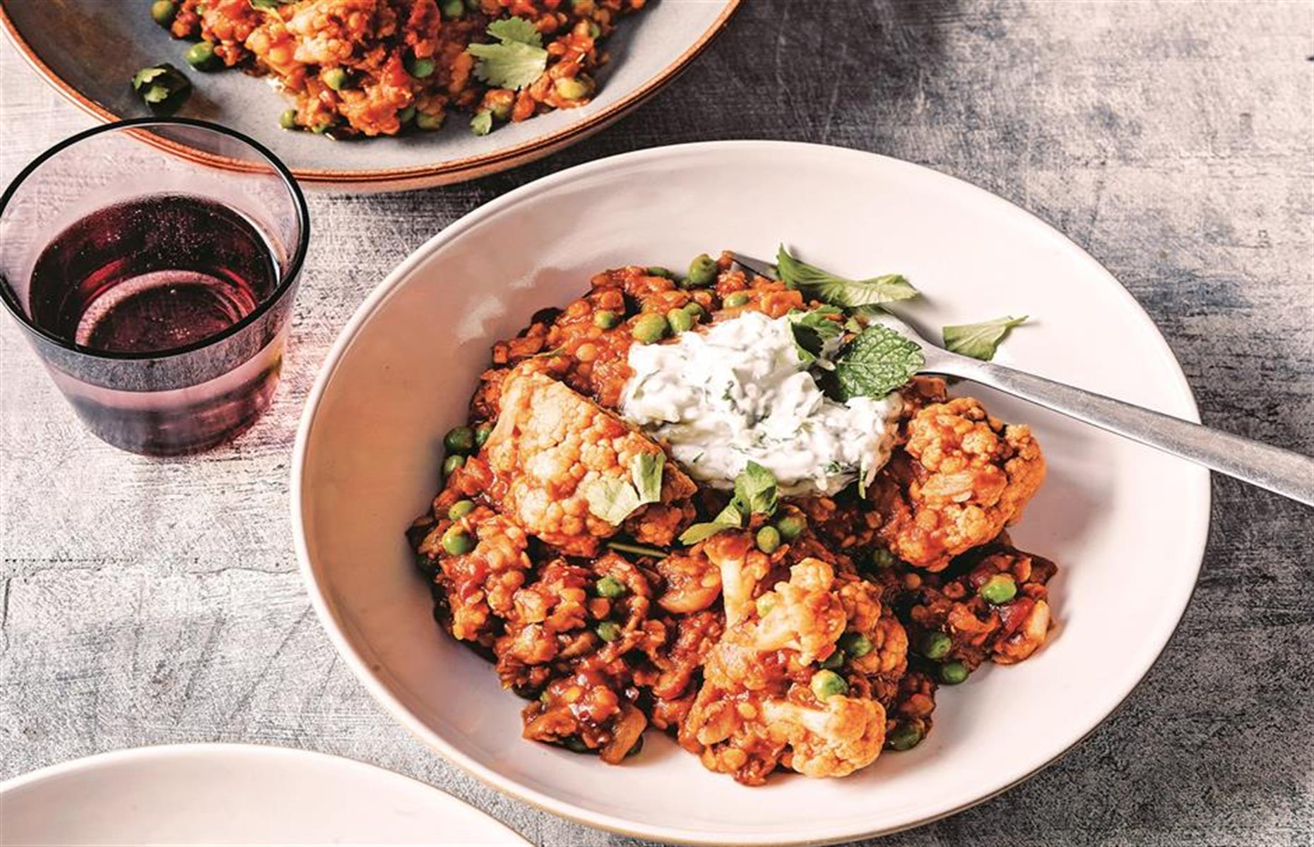 Vegan cauliflower dhansak