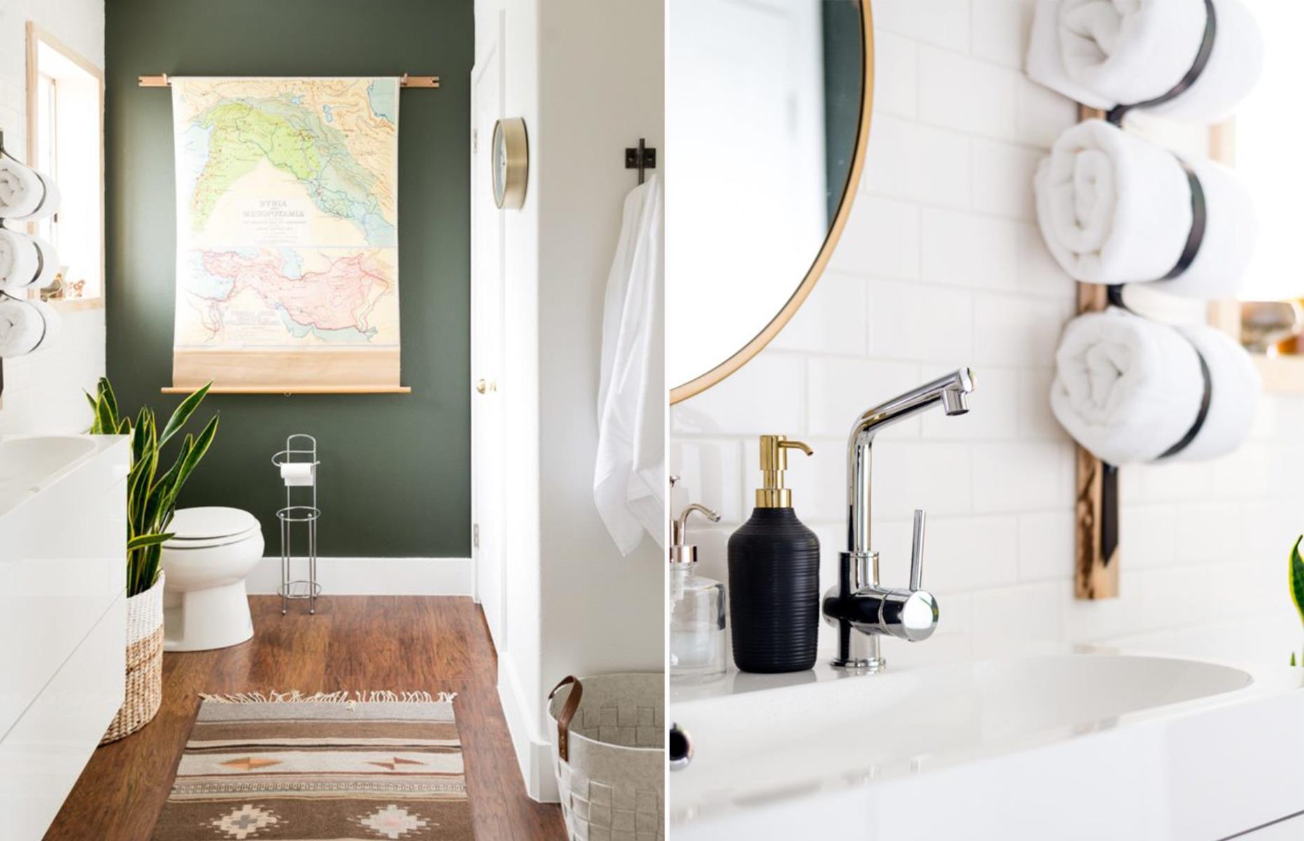 After: a modern metro-tiled bathroom