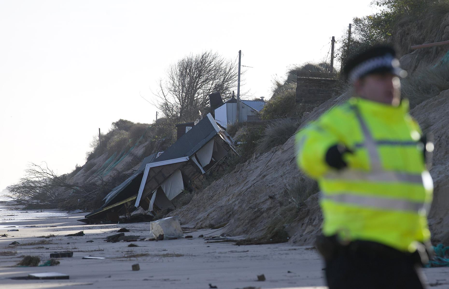 Homes swept into the sea