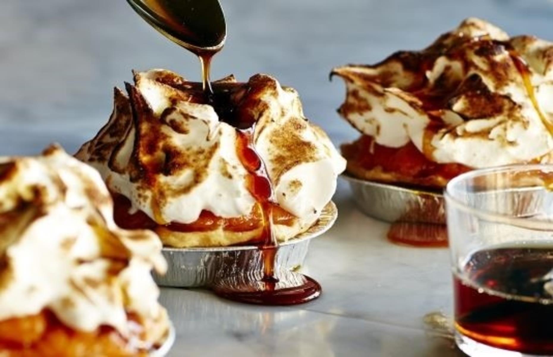 Sweet potato pies with marshmallow topping