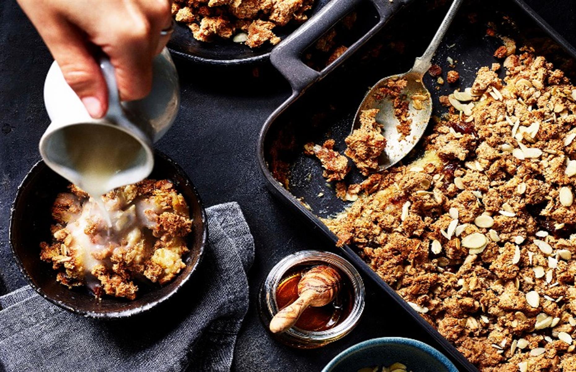 40. Banana and peanut butter crumble