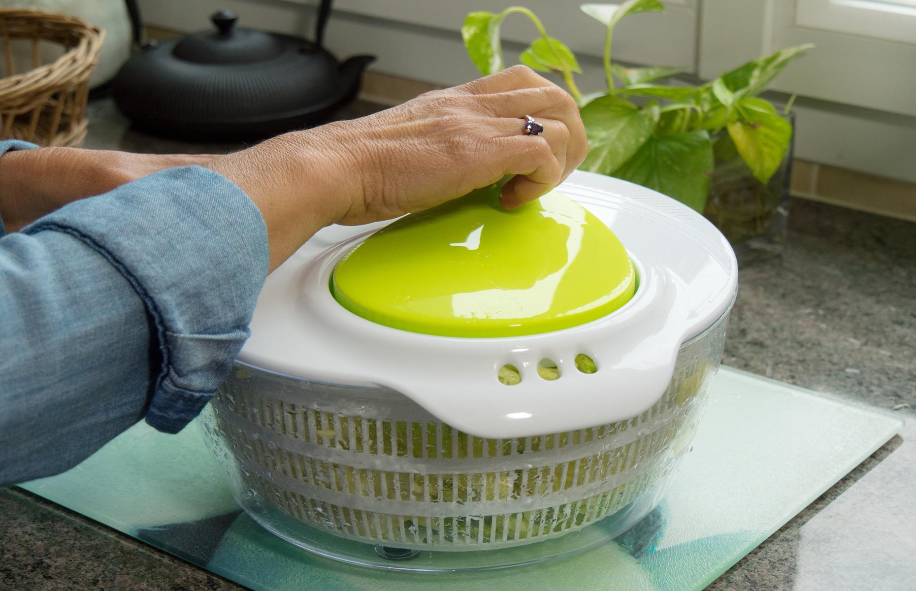 Use a salad spinner for hand washing