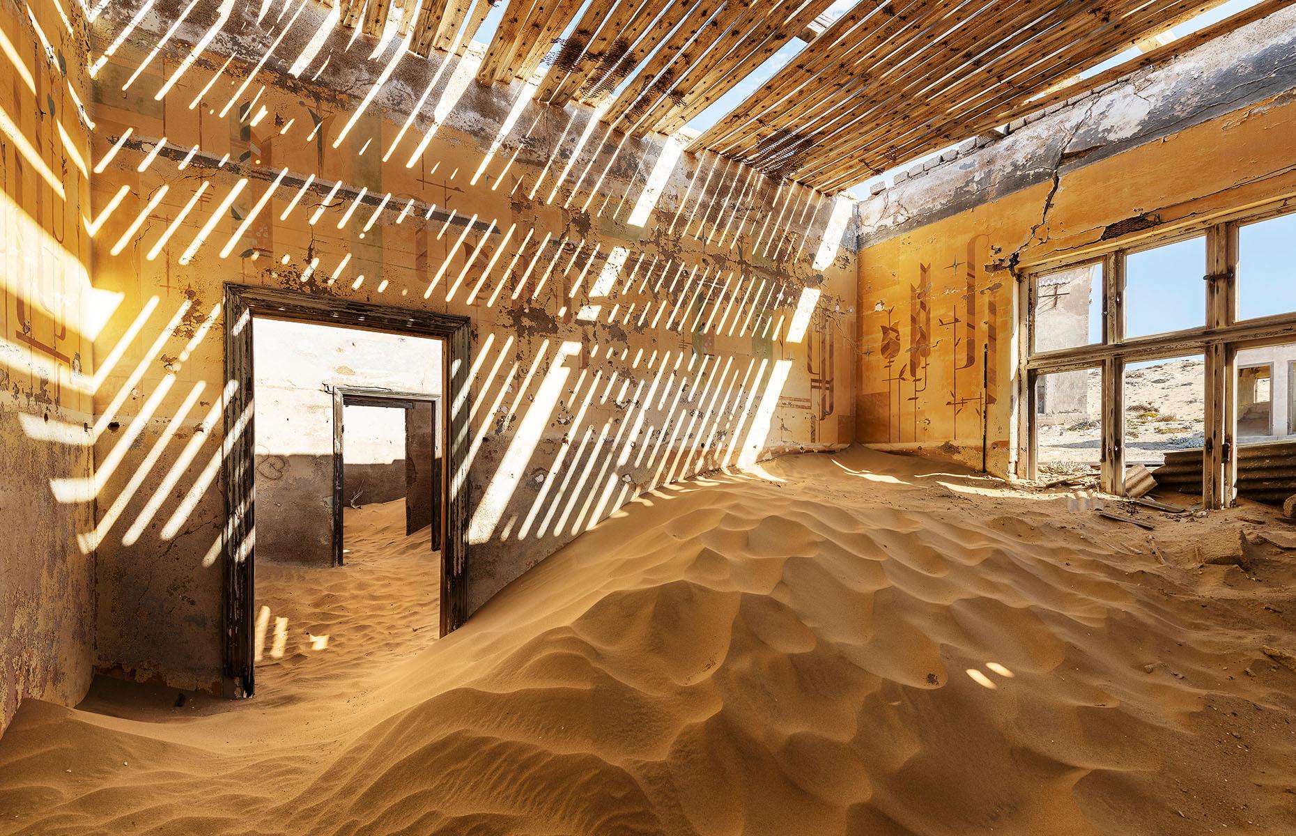 Now: Kolmanskop, Namibia