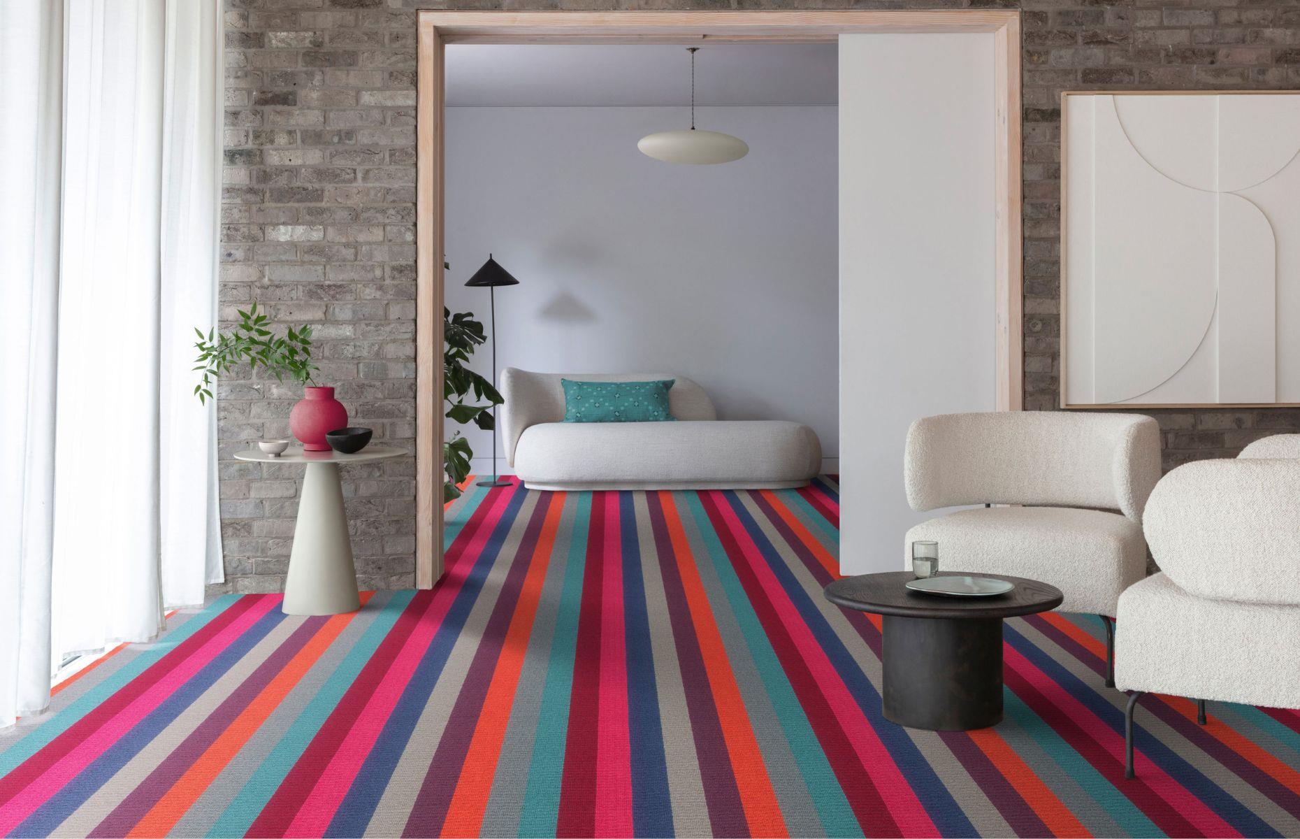 Lengthen a room with show-stopping stripes