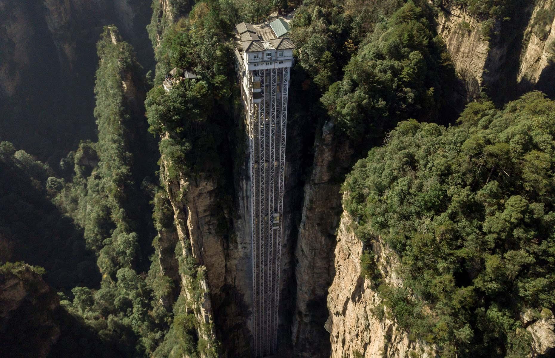 L’infrastructure d’ascenseurs extérieurs la plus élevée