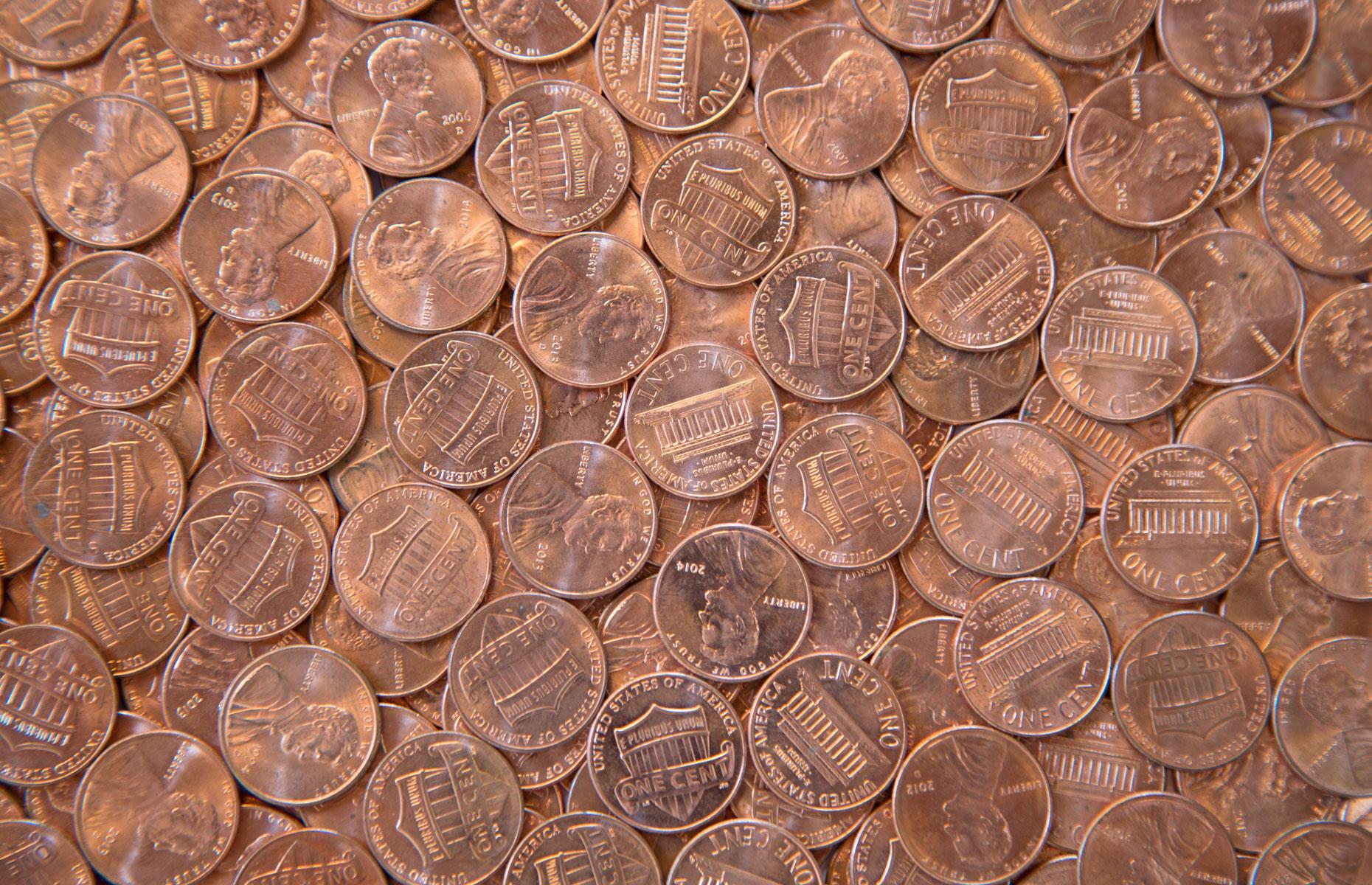 Each US penny costs more than double its face value to manufacture