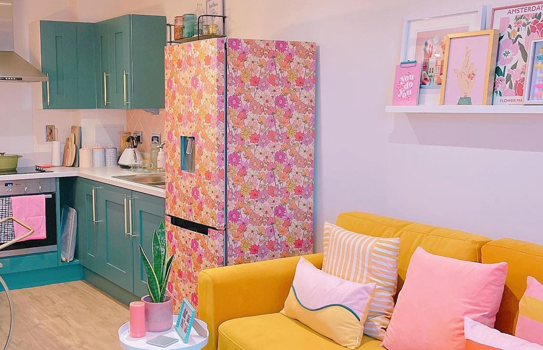 Wrapped fridge