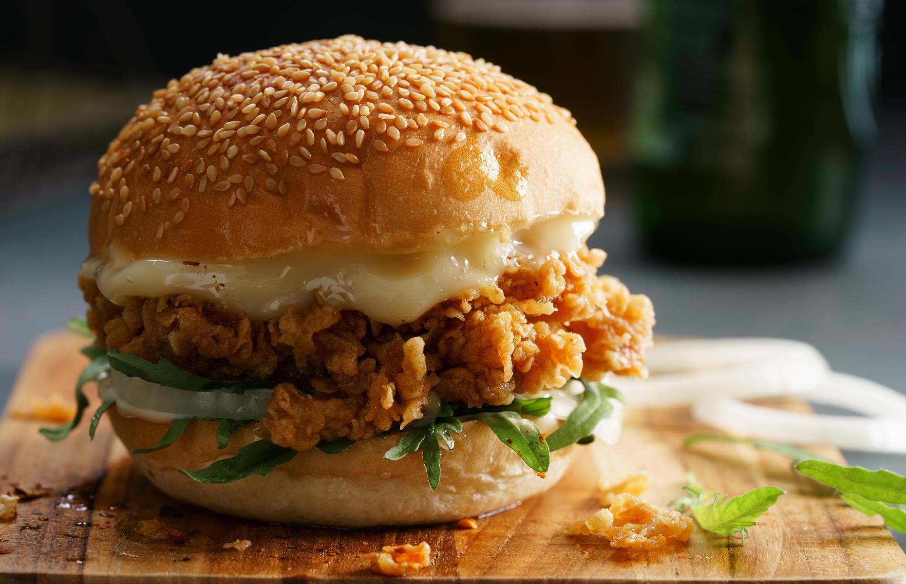 4. Crispy chicken burgers