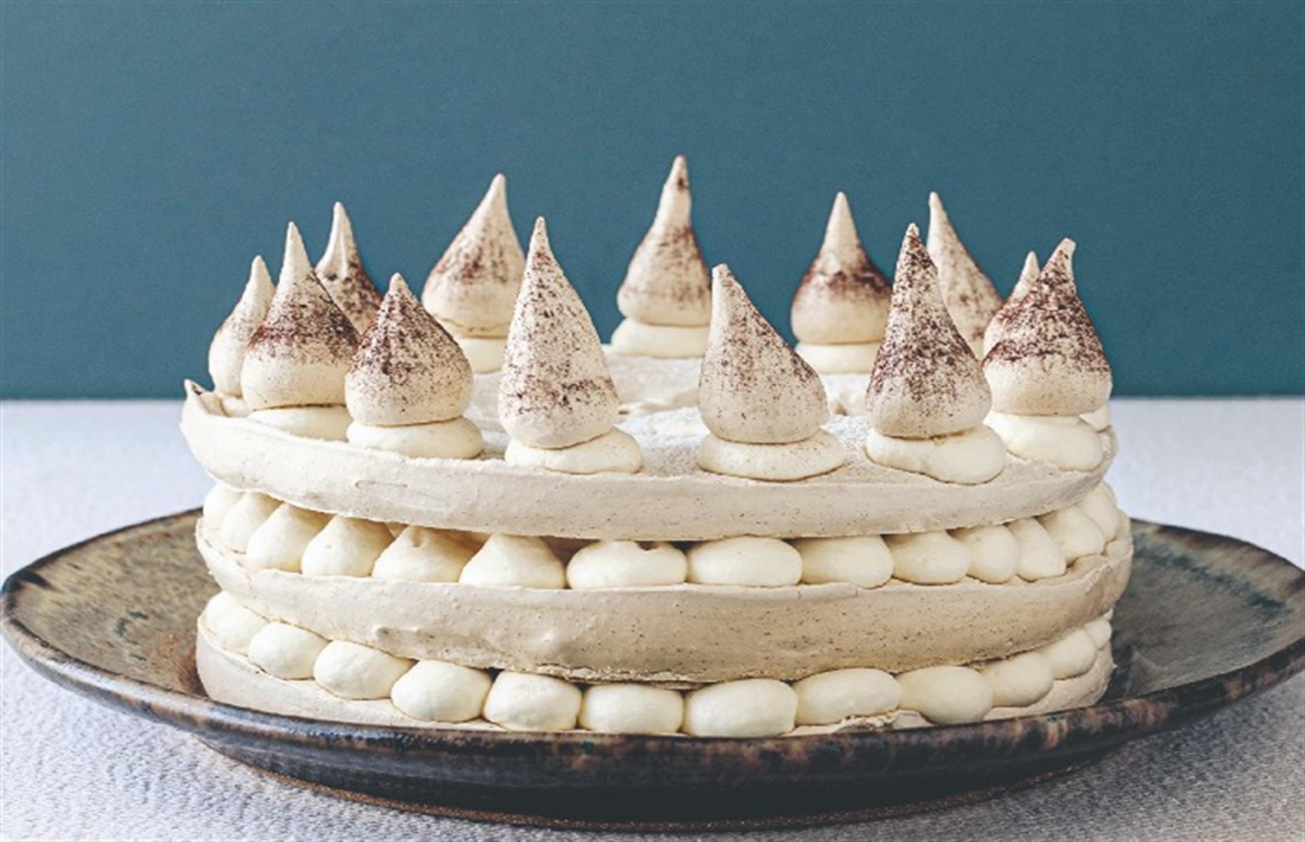 Irish coffee meringue gateau