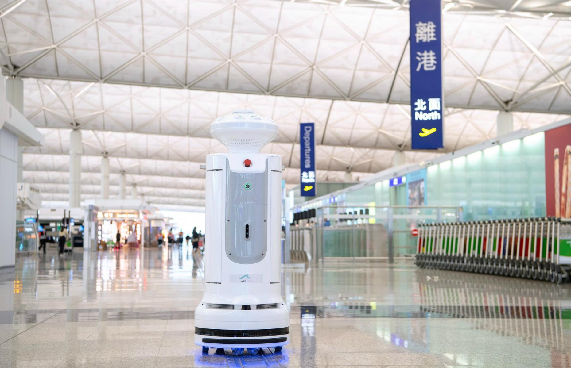 Airports: robot disinfectants