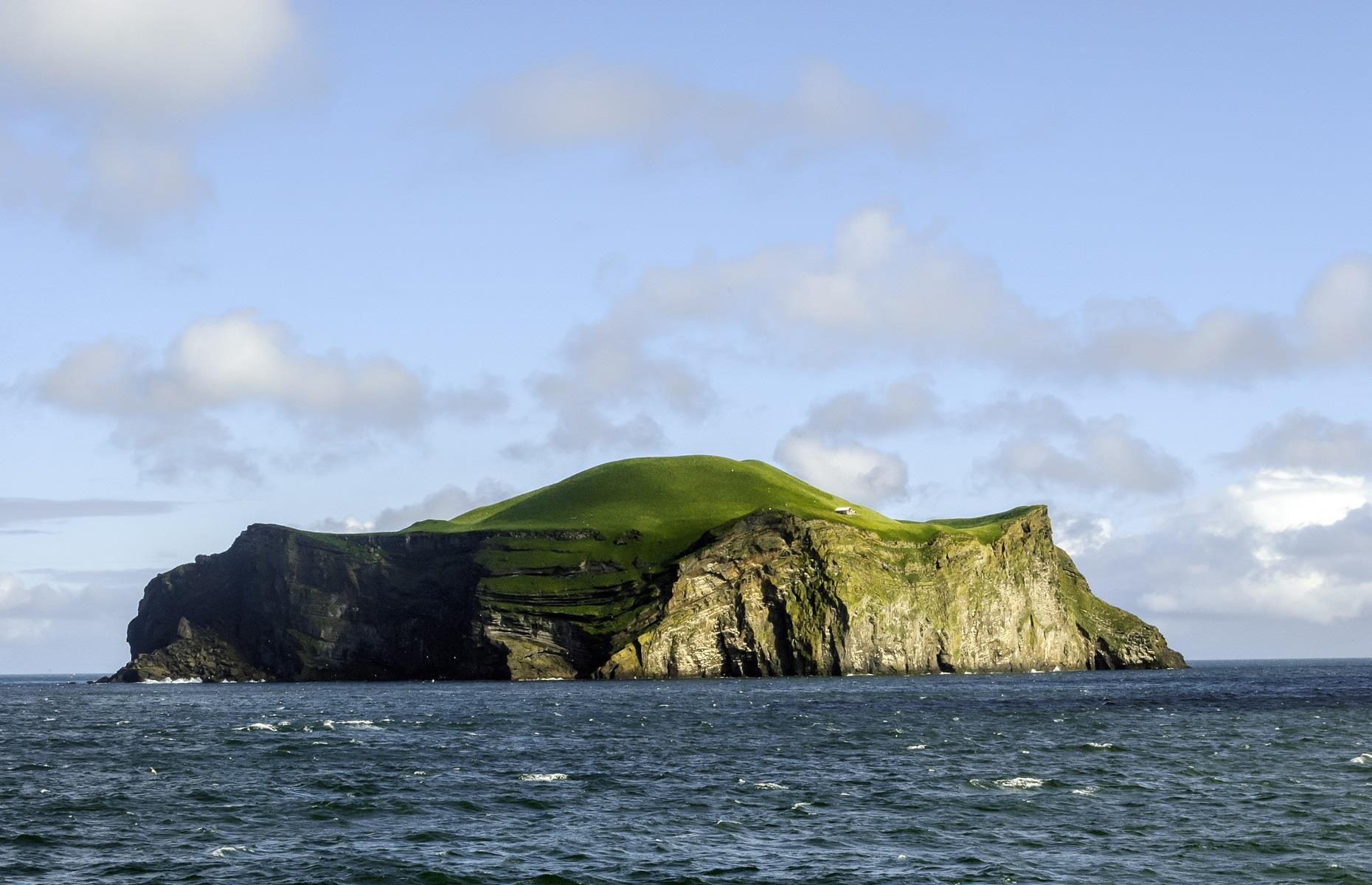 The white house, Elliðaey Island, Iceland