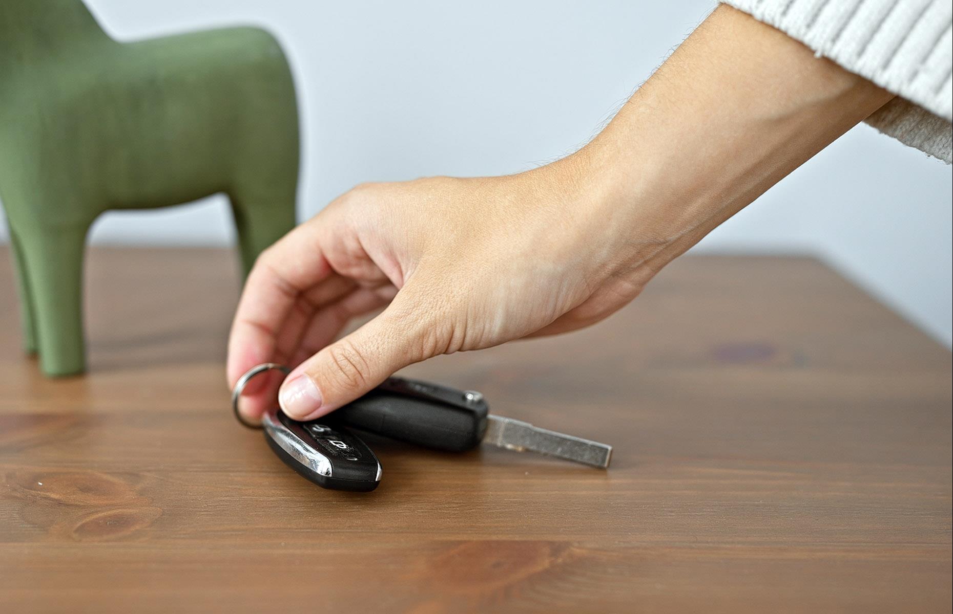 Leaving a key fob by the front door