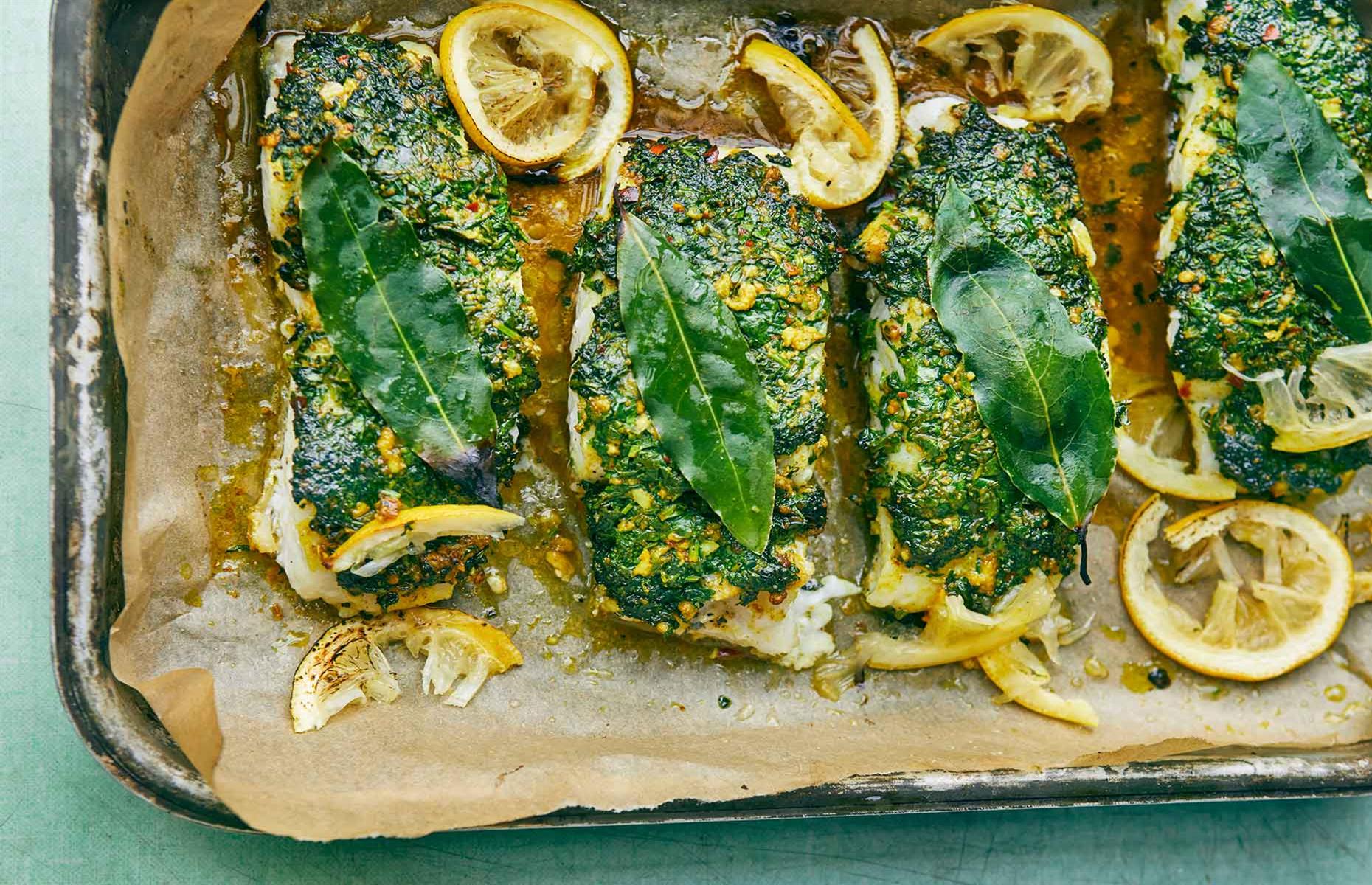 Roasted cod with a coriander crust