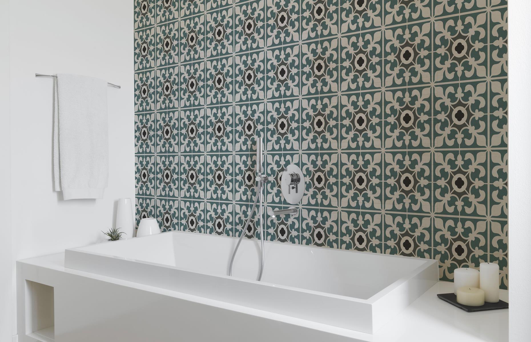 Stencil your bathroom tiles