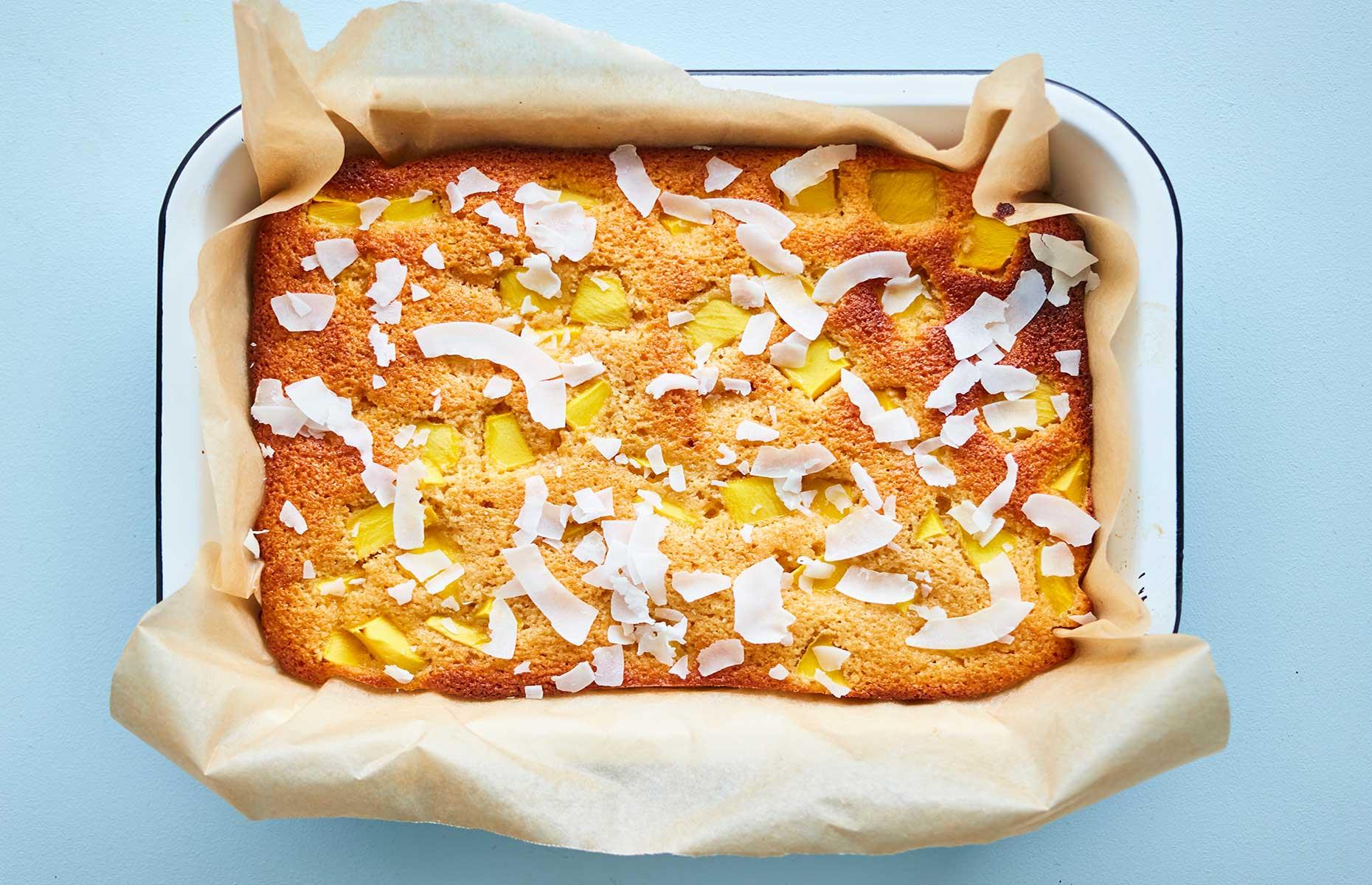 Coconut and mango yogurt cake