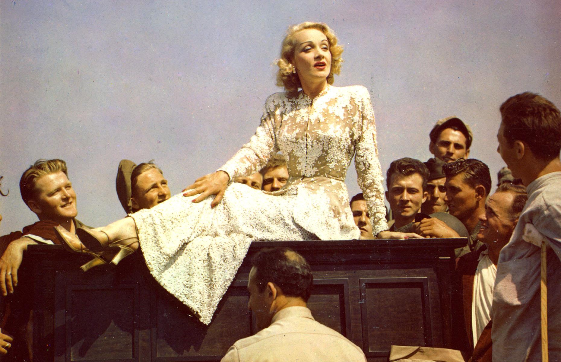 May 1944: Marlene Dietrich entertains troops in Italy