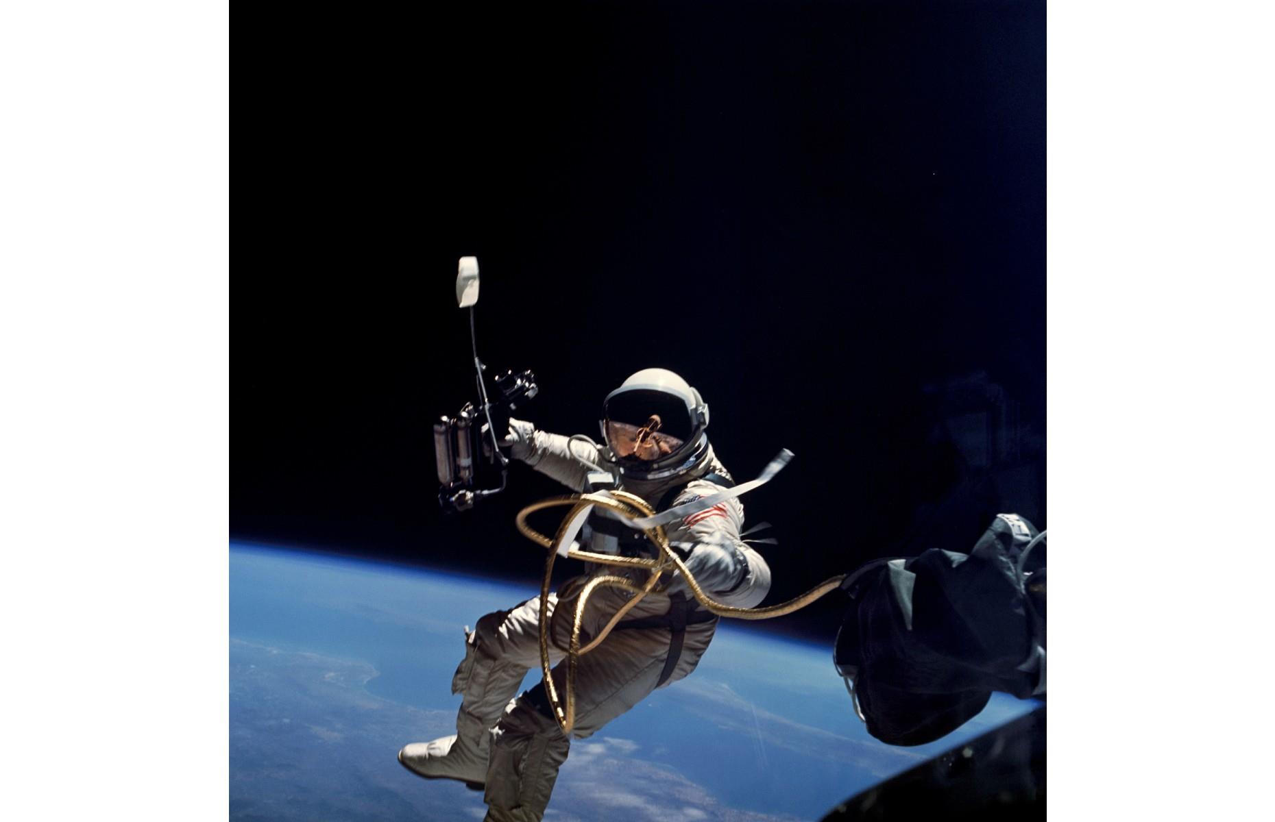 Astronaut Ed White performs America’s first spacewalk