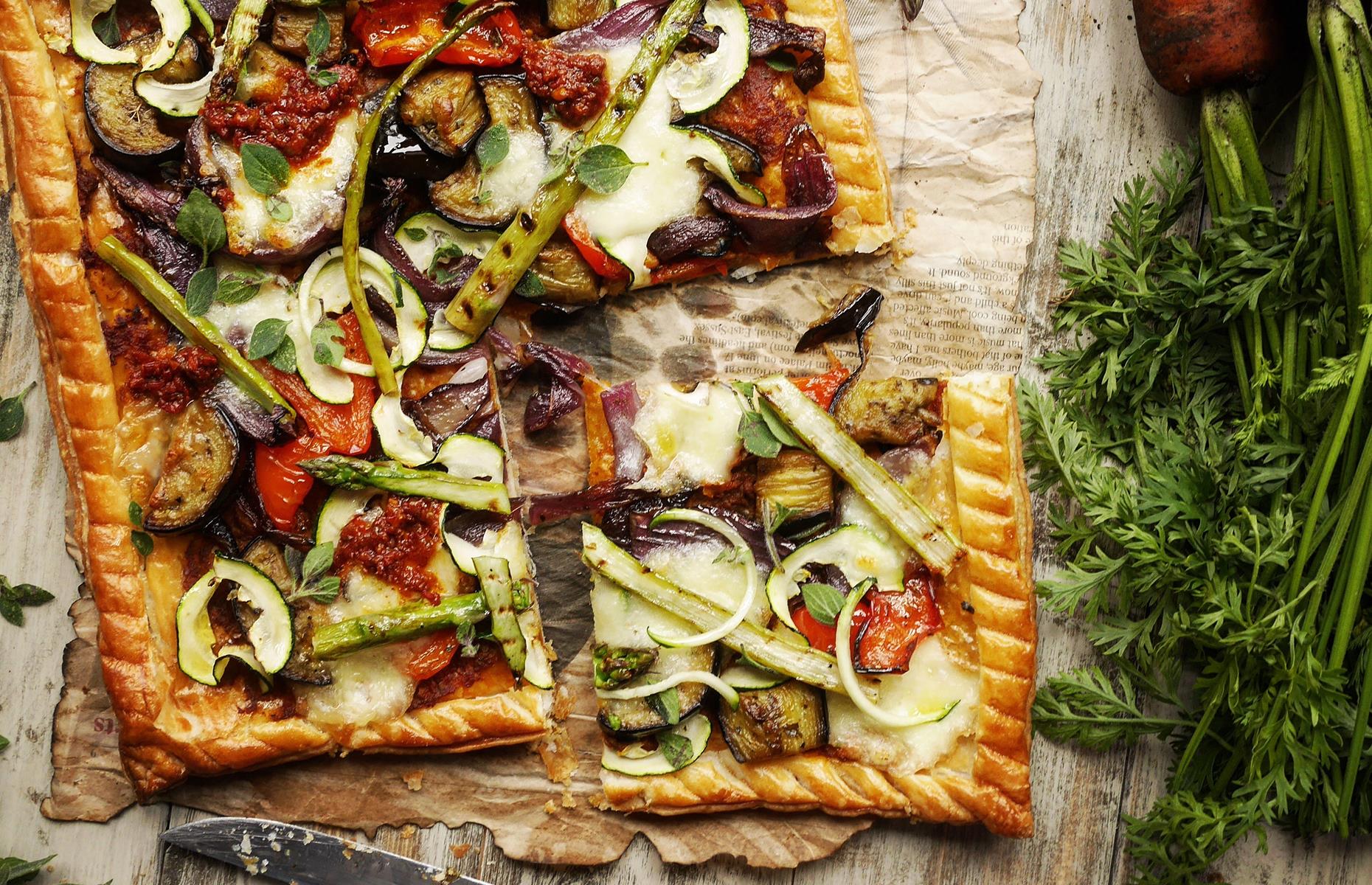 Cheese and courgette tart