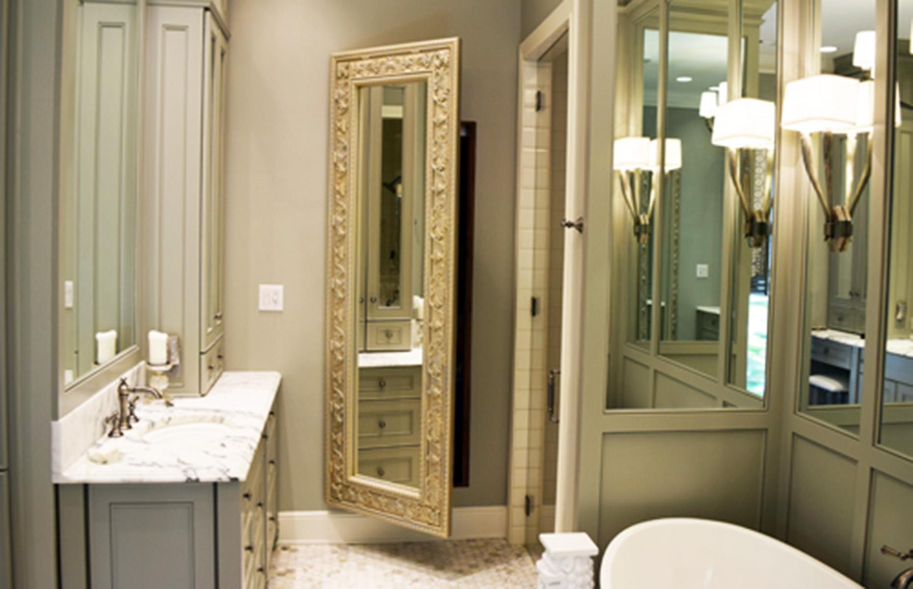 Hidden mirror door