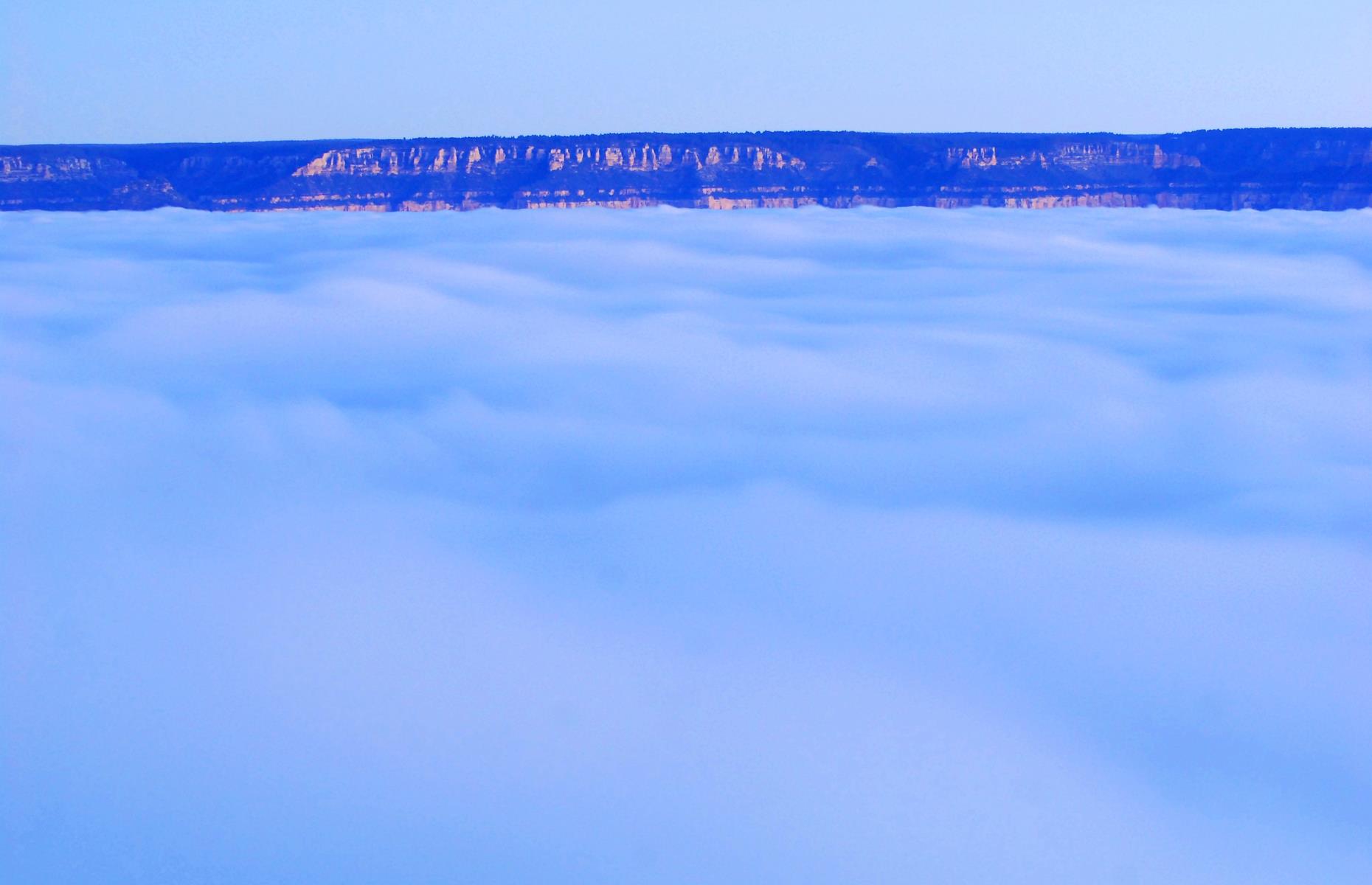 Sometimes the Grand Canyon is covered in a sea of fog