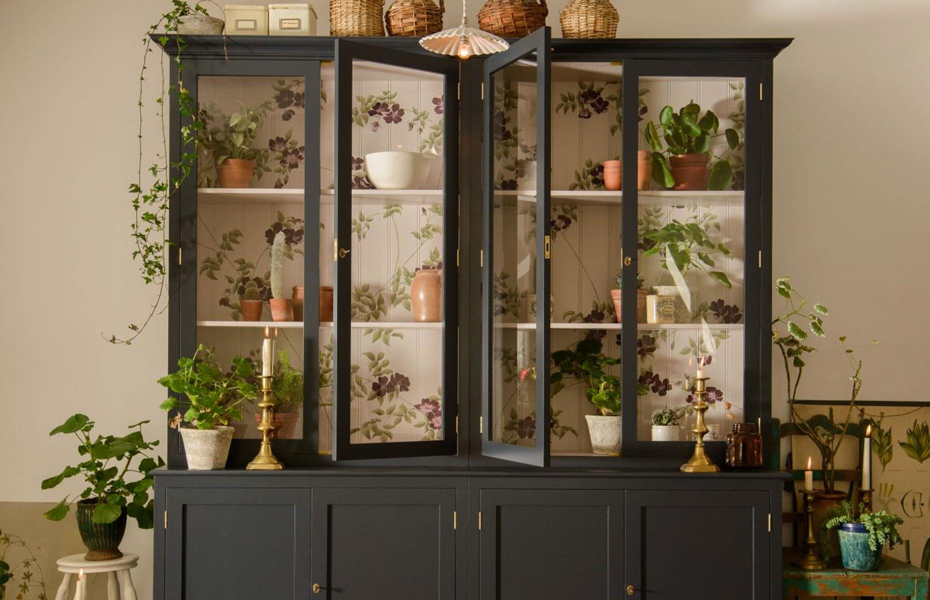 Kitchen dresser with painted flowers - DeVOL - farmhouse decorating ideas