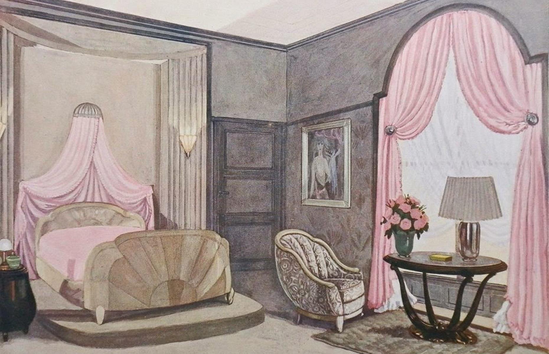 Un glamuroso dormitorio Art Decó