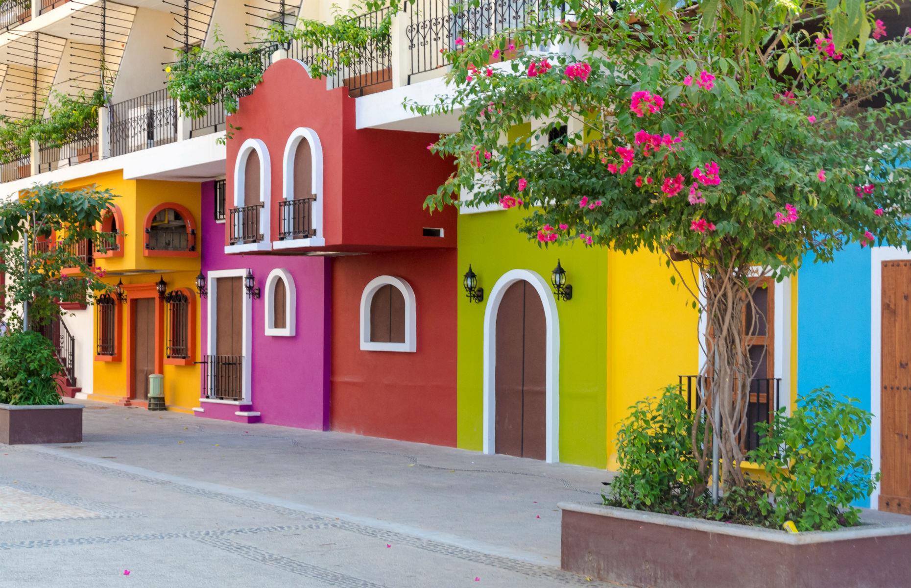 Bright houses, Puerto Vallarta, Mexico