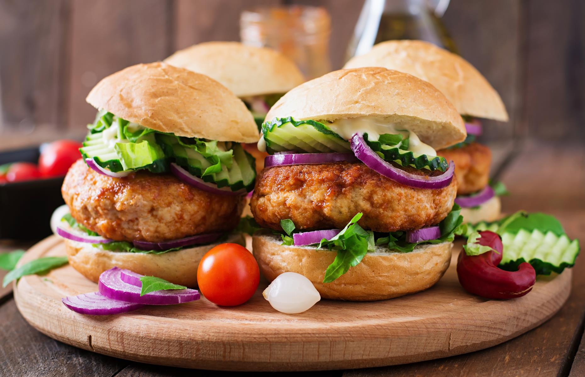 Indian-spiced chicken burger