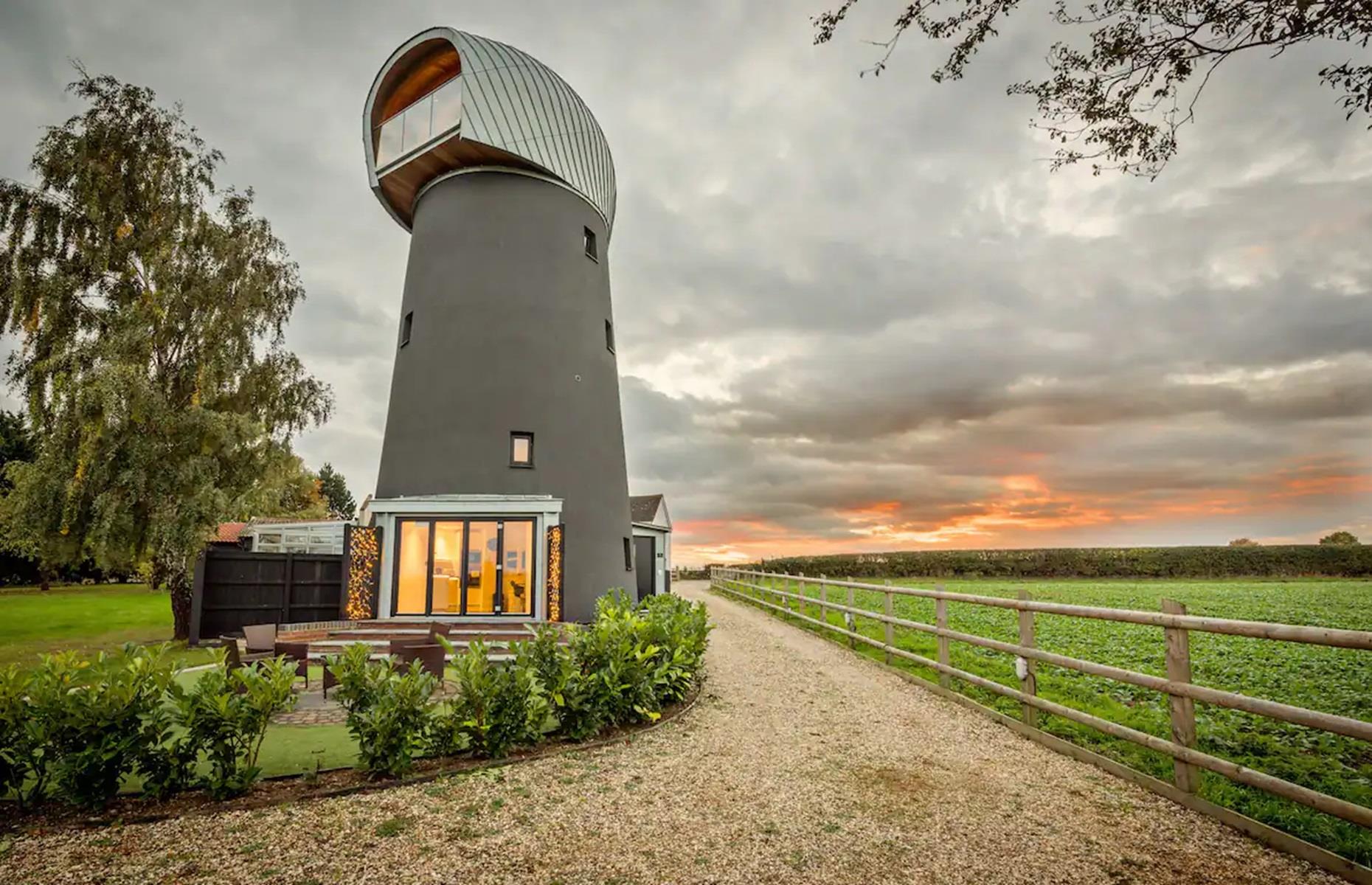 Converted modern windmill, Suffolk, UK