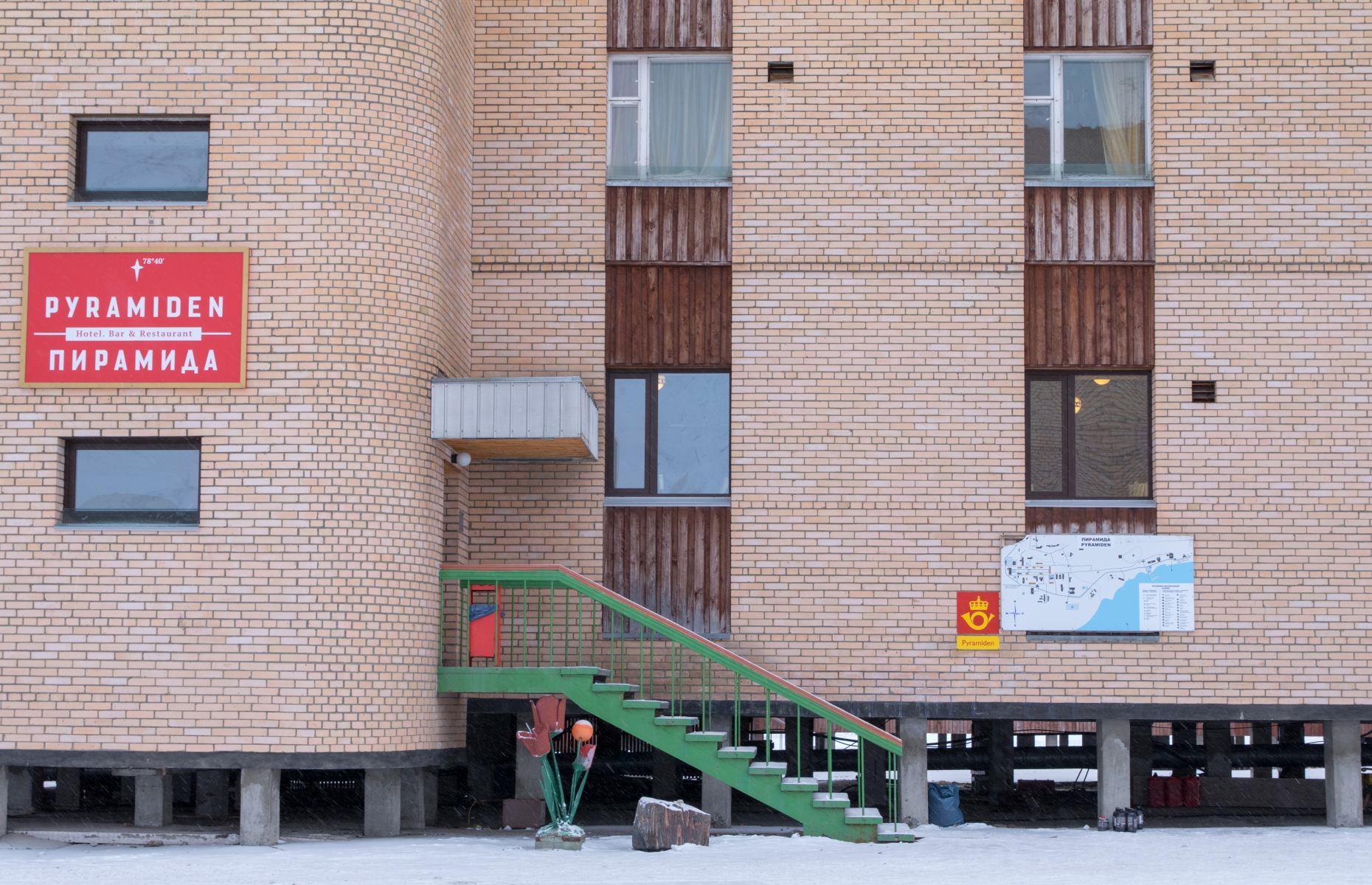 You can spend a night in the Pyramiden Hotel