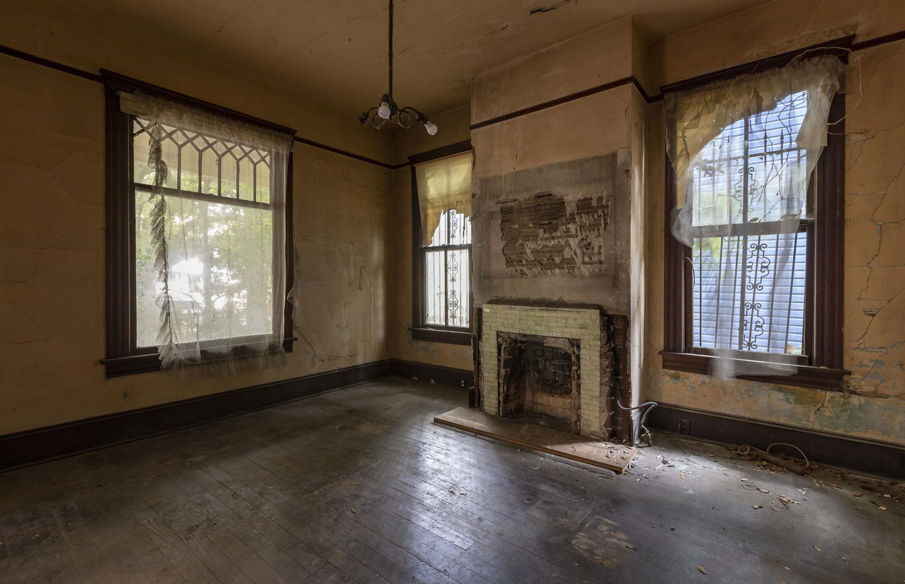 Stripped fireplace