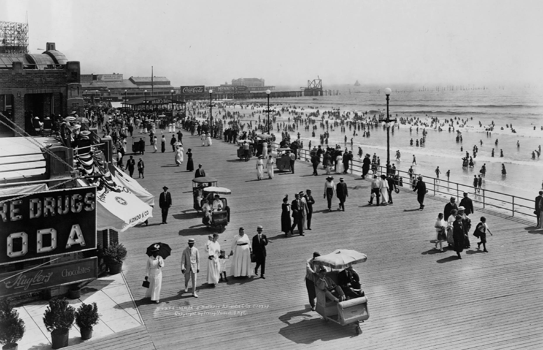 Then: Atlantic City Boardwalk, Atlantic City, New Jersey