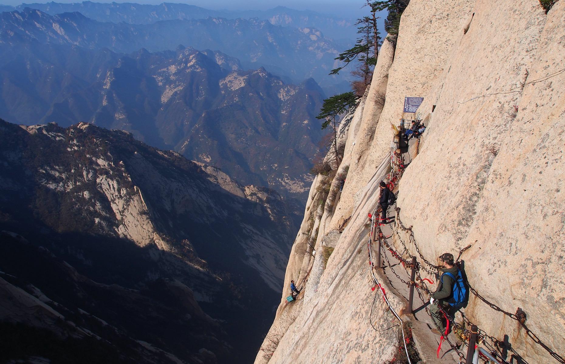 Plank Walk of the Huashan Trail, Shaanxi Province, China 