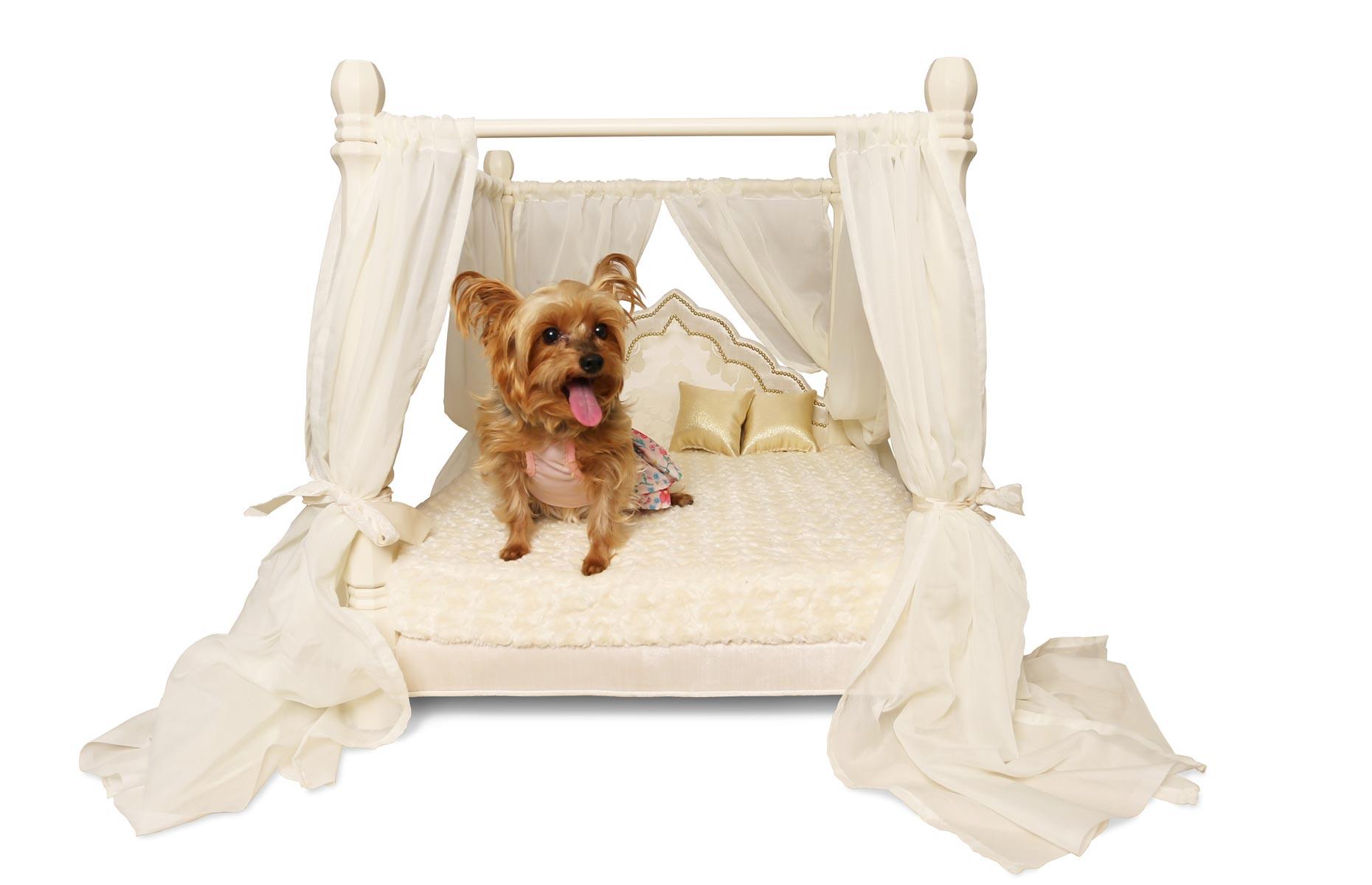 Una cama con dosel 