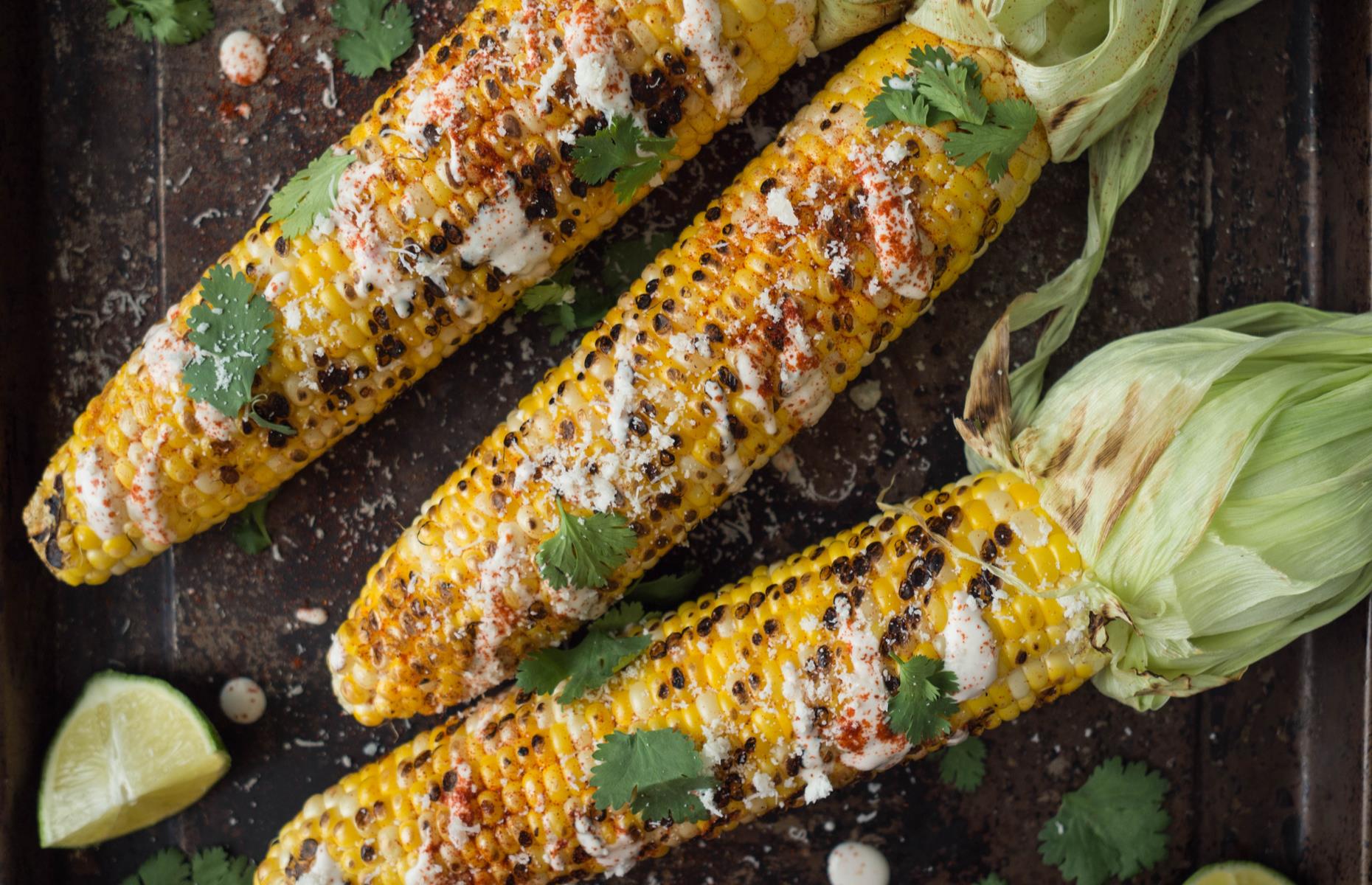 Mexican-style barbecued corn