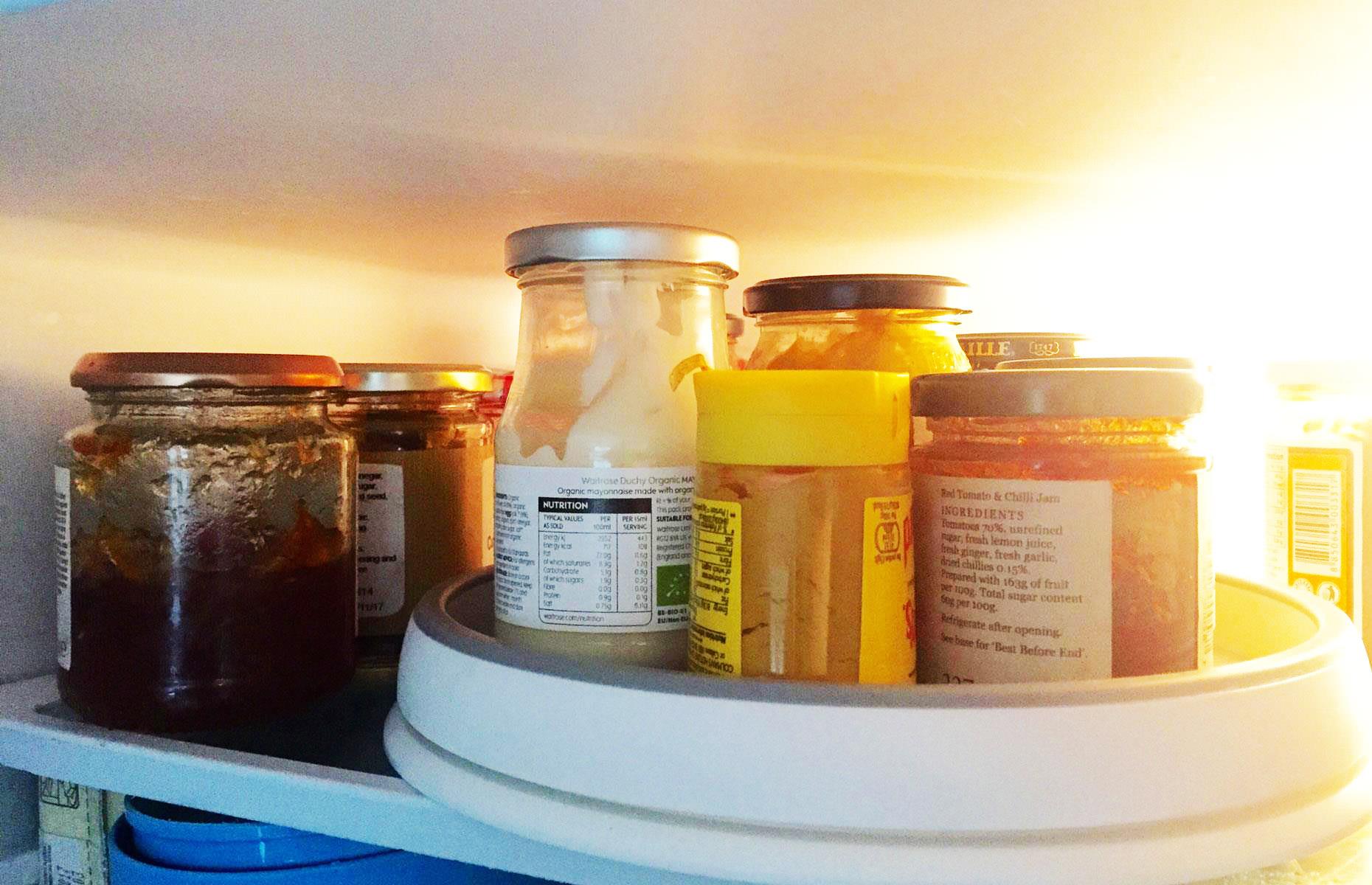 Store condiments in turntables