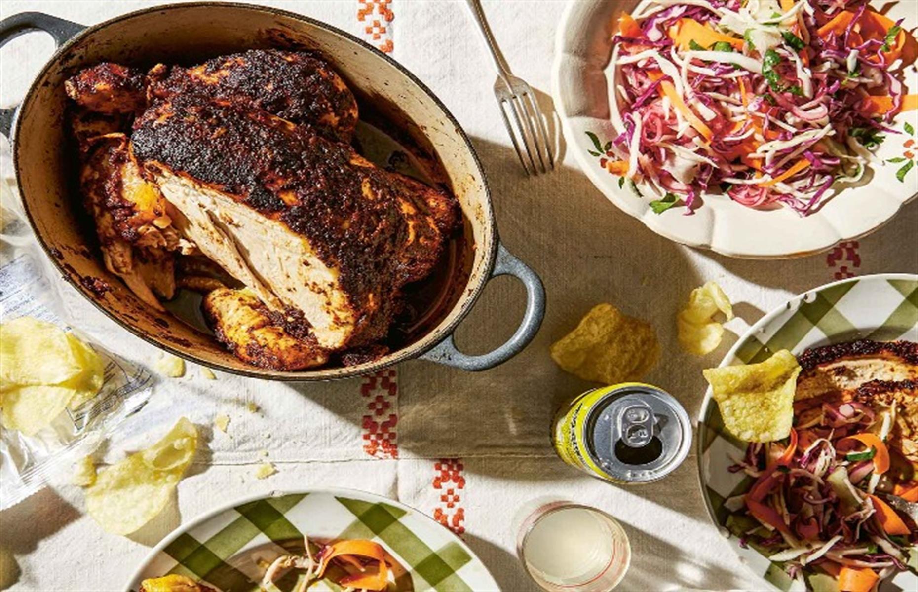 1.Ancho rub pot-roast chicken