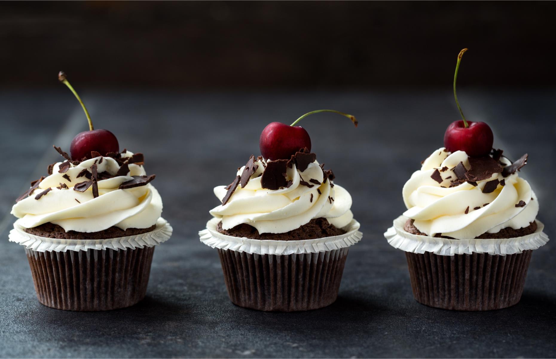 Boozy Black Forest cupcakes