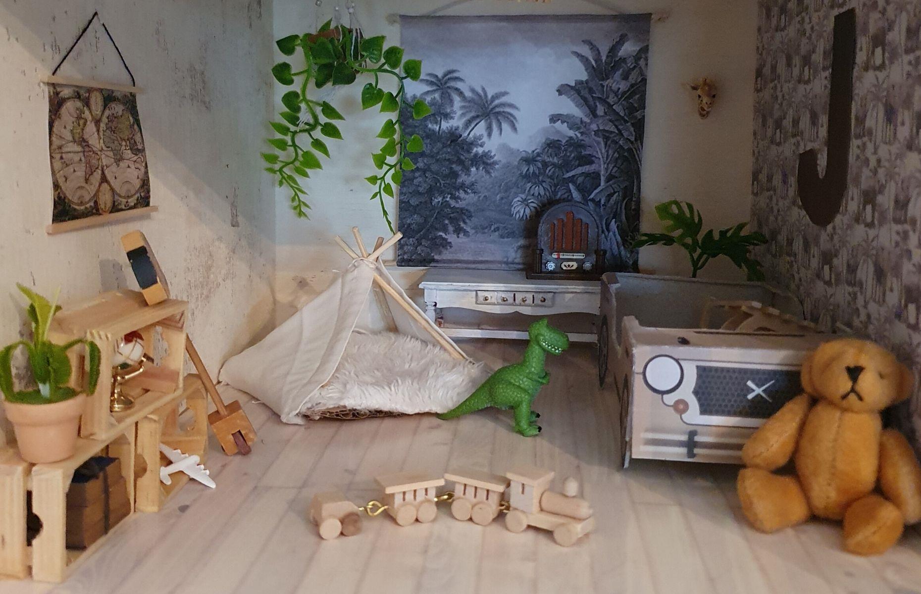 Son's bedroom in miniature