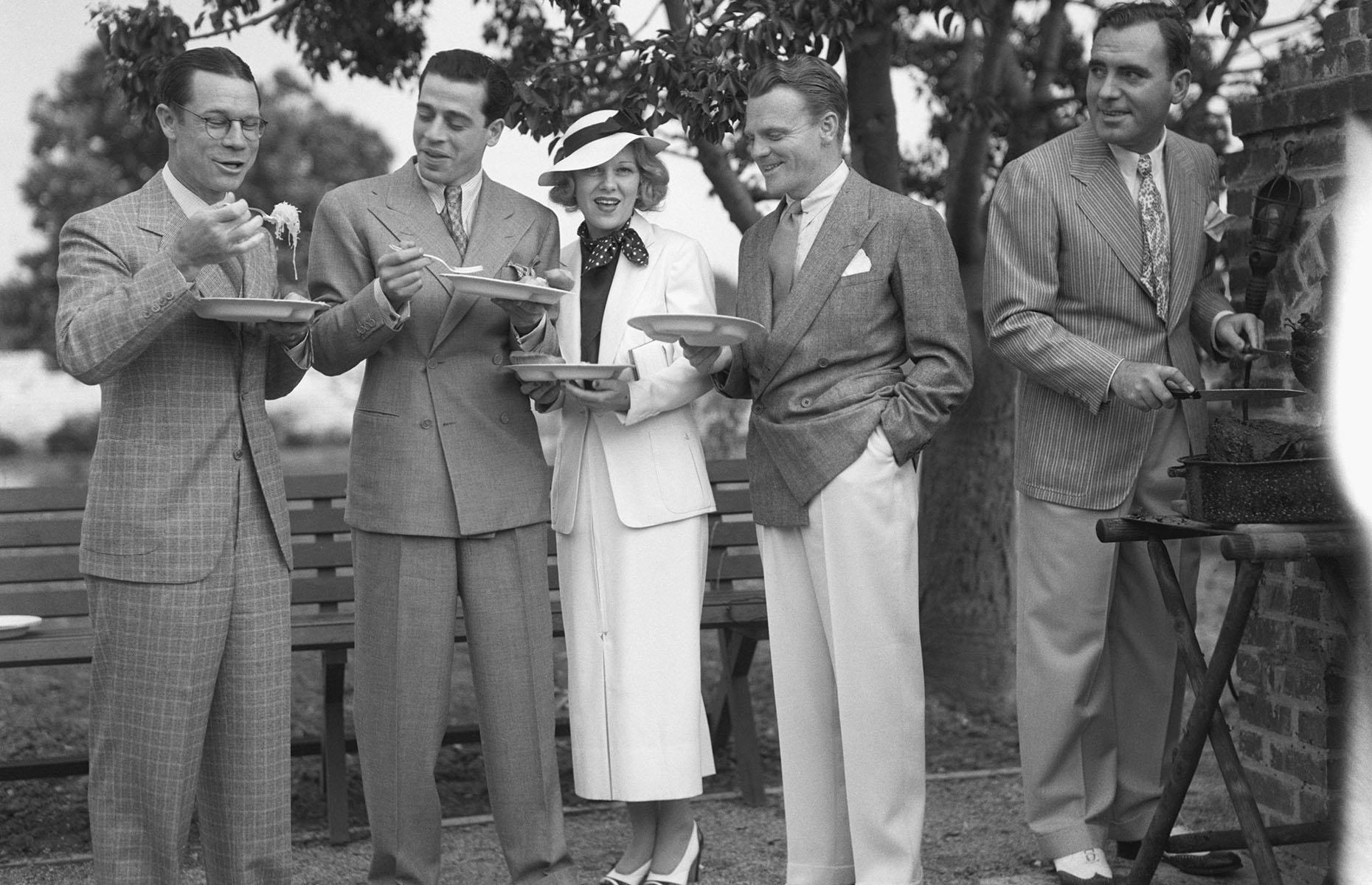 1930s: Hollywood movie stars at a barbecue