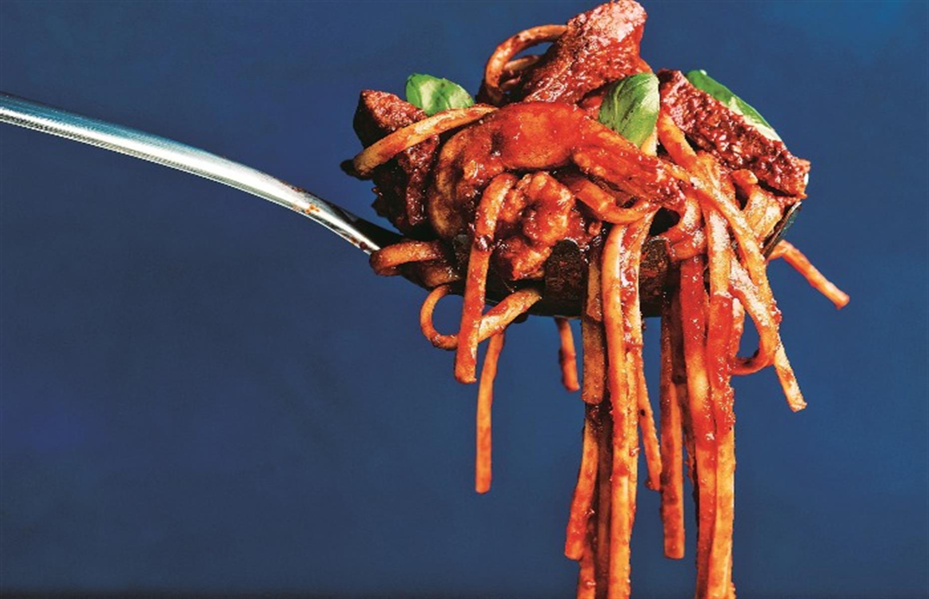 Prawn, chorizo and basil linguine