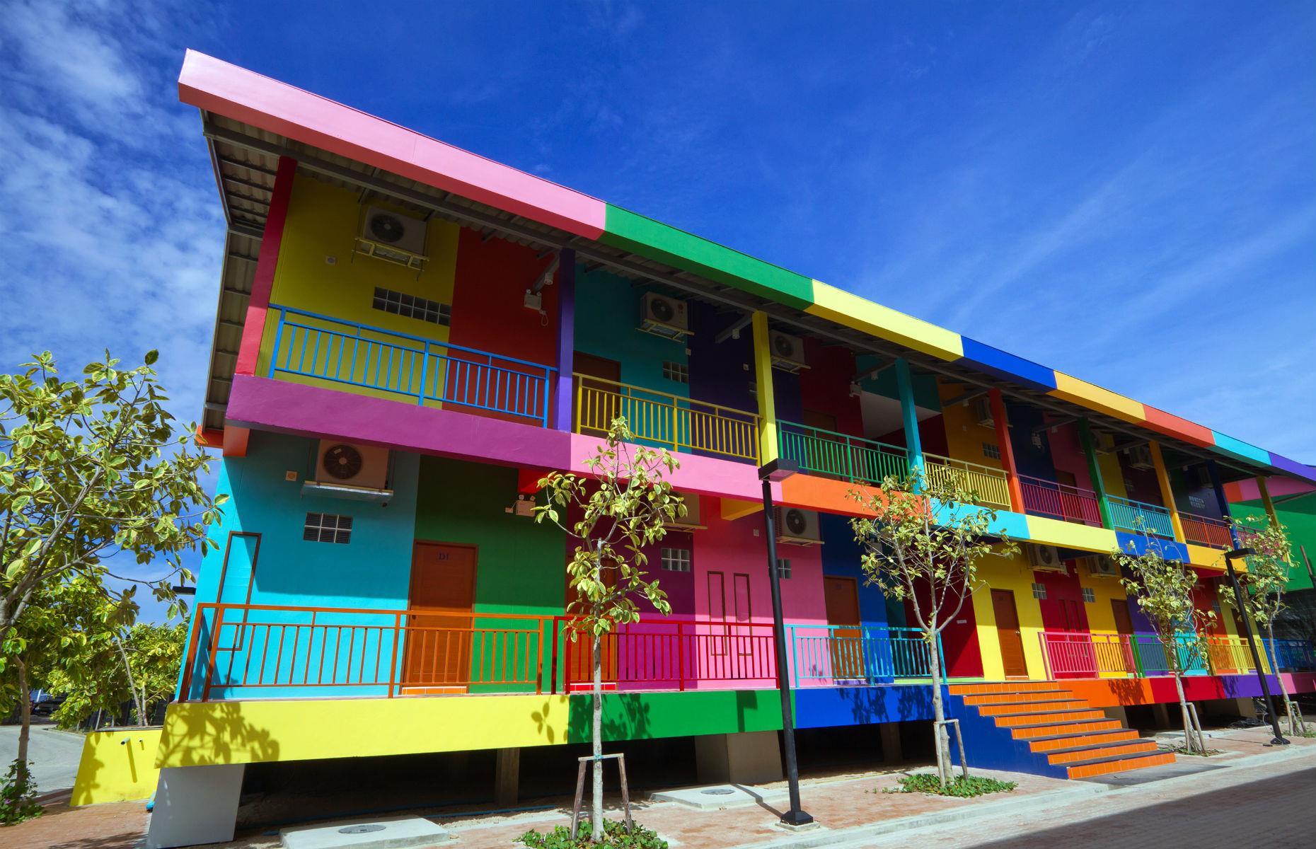 Multicoloured beach resort, Pattaya, Thailand