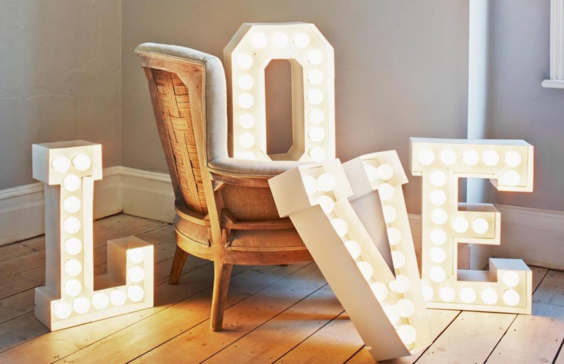 Display oversized light-up letters