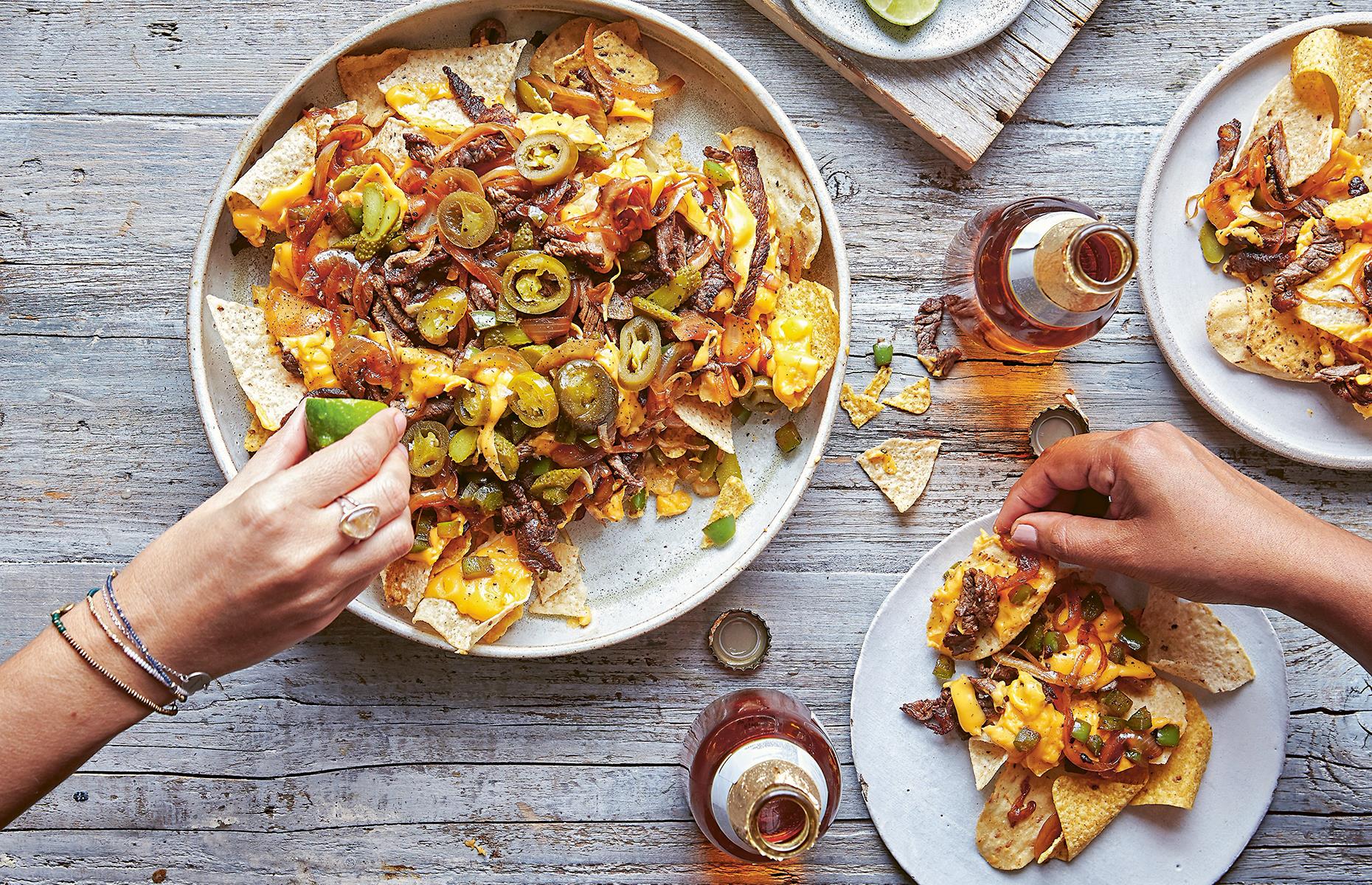 Philly steak nachos