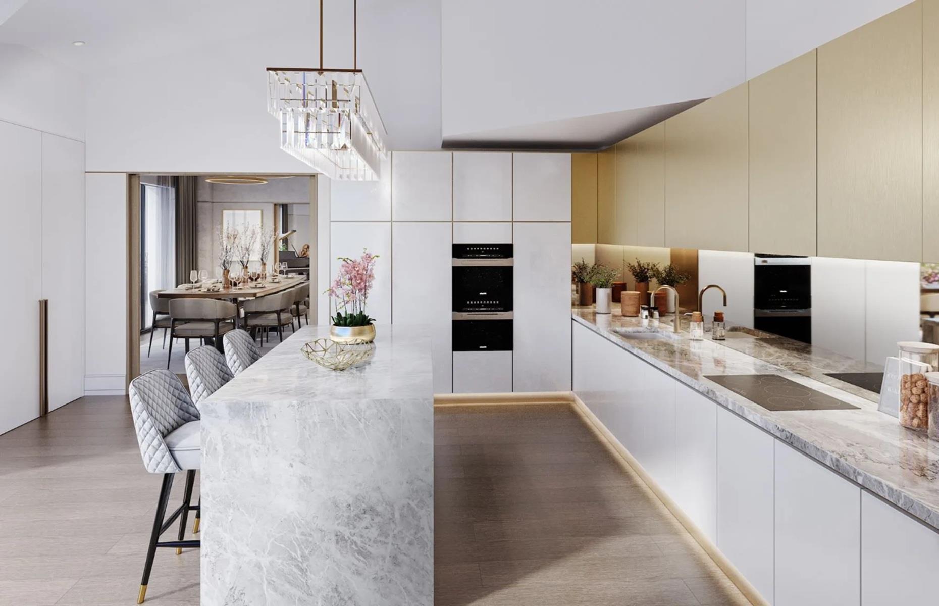A contemporary kitchen