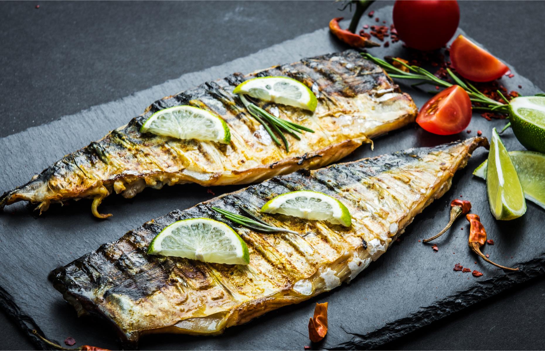 Barbecued mackerel