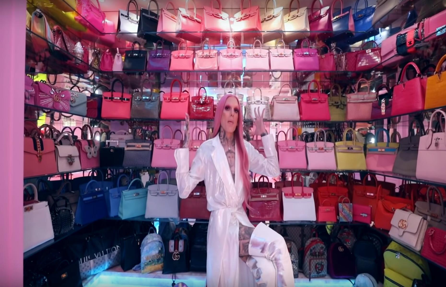 JEFFREY STAR HAS SO MUCH PINK! Pink Vault Closet Tour with HUGE collection  of Birkins. Reaction vid 