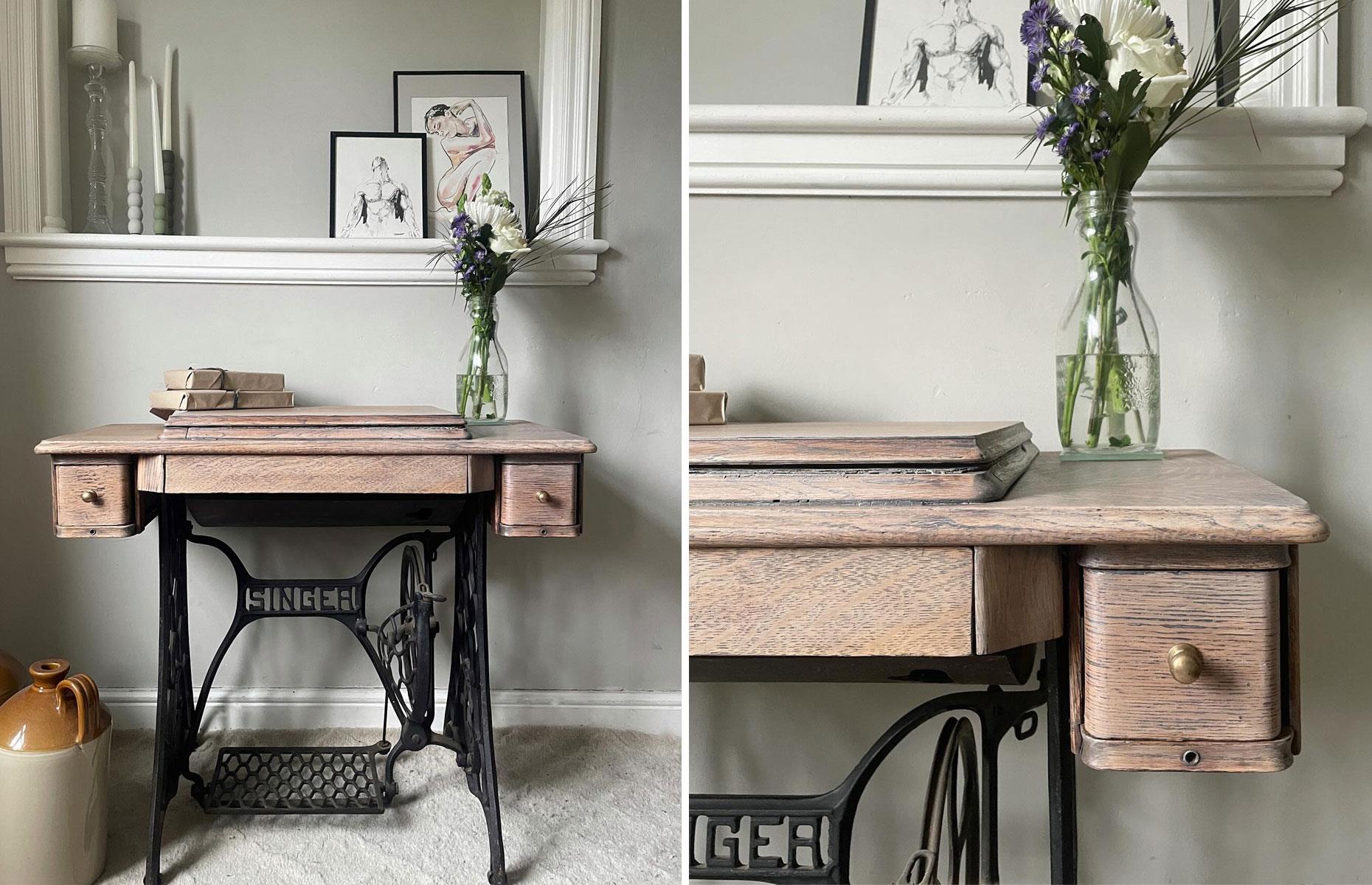 Sewing machine desk