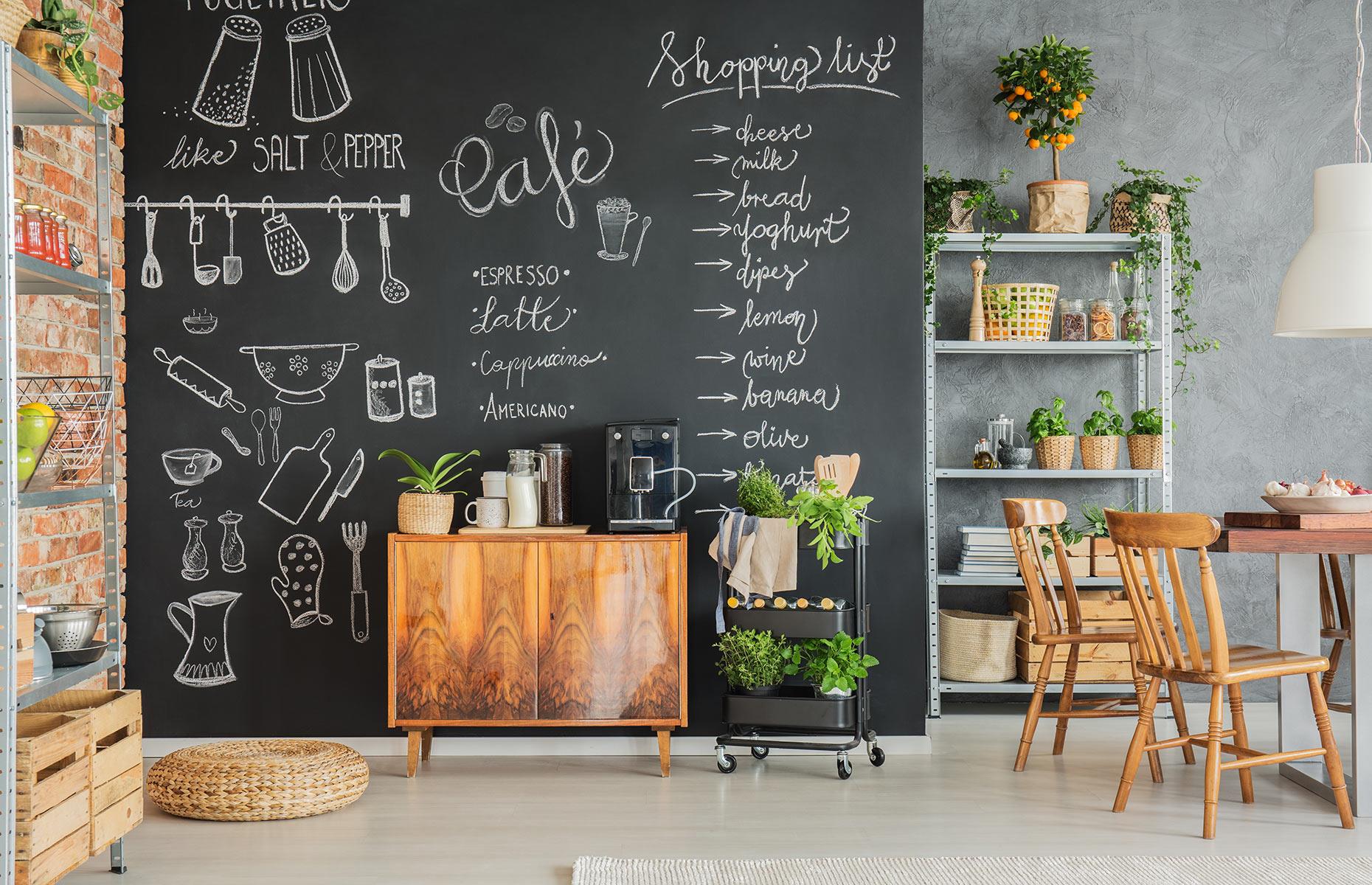 Utilise walls with chalkboard paint